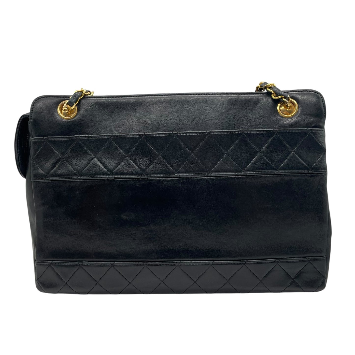 Authentic CHANEL Matelasse Chain Shoulder Bag Black Leather Turn Lock 2.55 Vintage