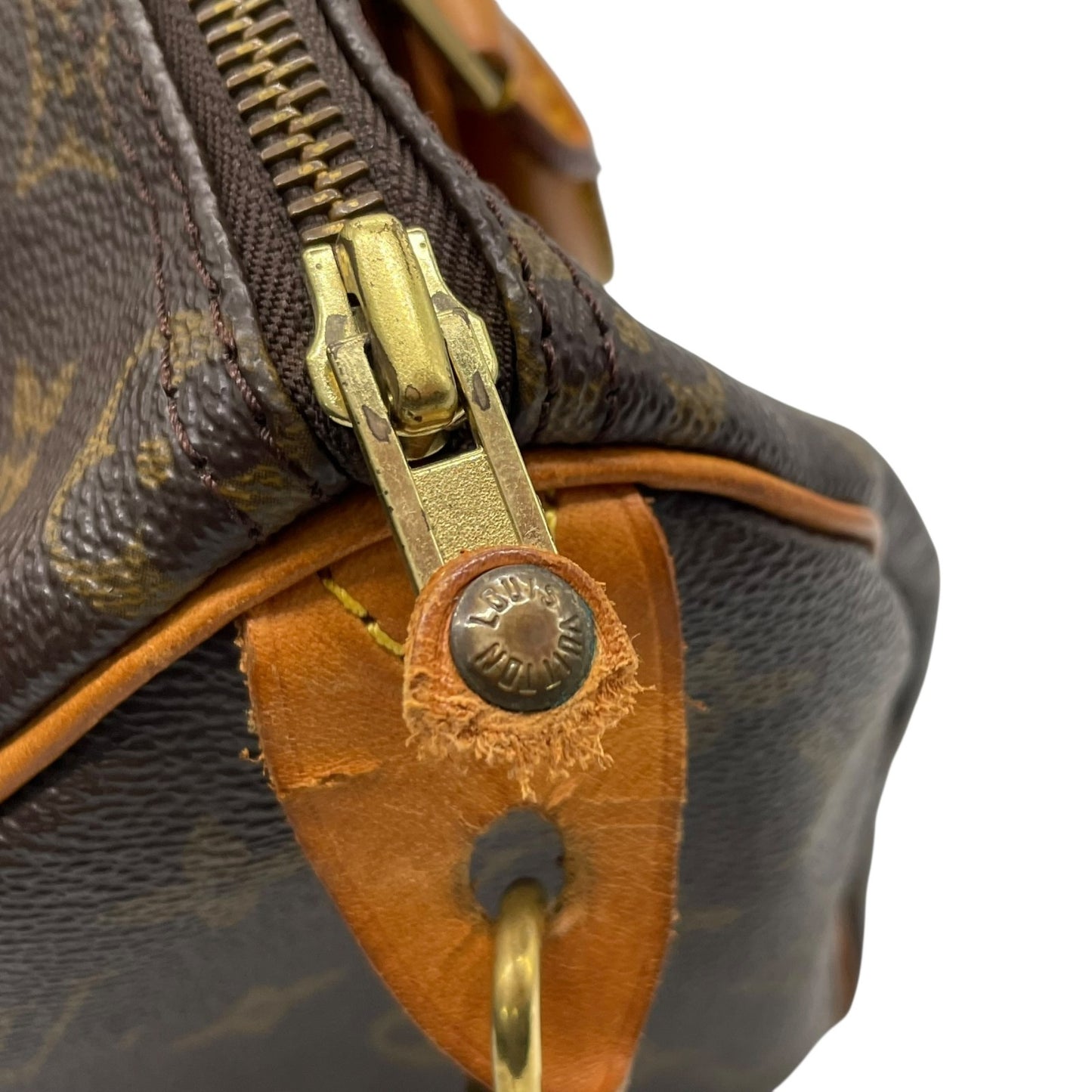 Authentic Louis Vuitton Speedy 25 Monogram Mini Boston Bag Brown Leather M41109