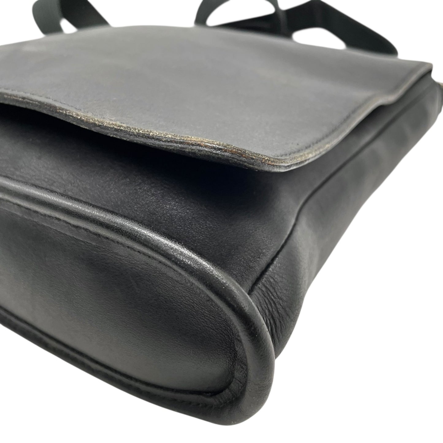 希少 COACH コーチ ショルダーバッグ メッセンジャー 肩掛け 斜め掛け USA製 グラブタンレザー 黒 ブラック シルバー金具 9431 ヴィンテージ オールレザー 本革 U12