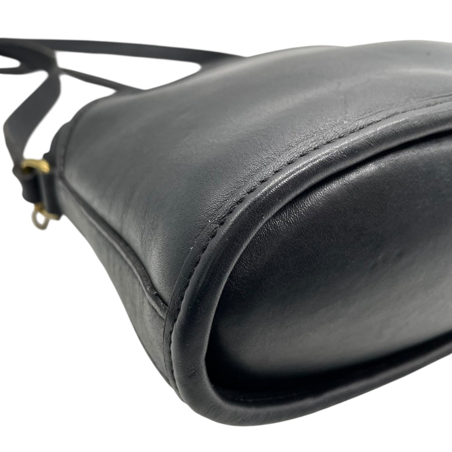 希少 COACH オールドコーチ ヴィンテージ ショルダーバッグ 黒 ブラック 本革 グラブタンレザー USA製 斜め掛け クロスボディ ゴールド金具 9976 レディース U10