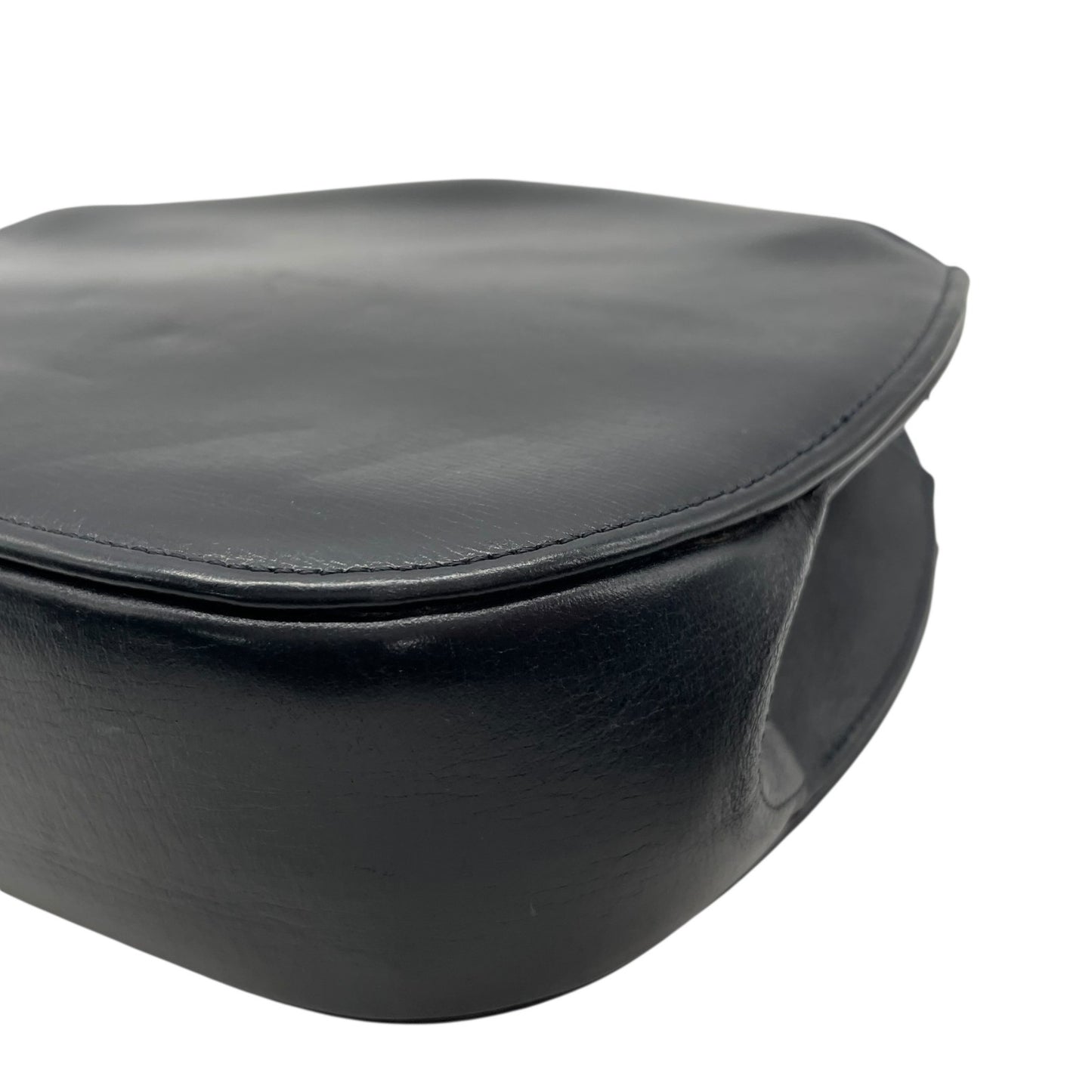 希少 ヴィンテージ Cartier カルティエ サファイアライン チェーンショルダーバッグ 黒 ブラック レザー ゴールドチェーン クロスボディ ダブルチェーン 完売 人気 K10