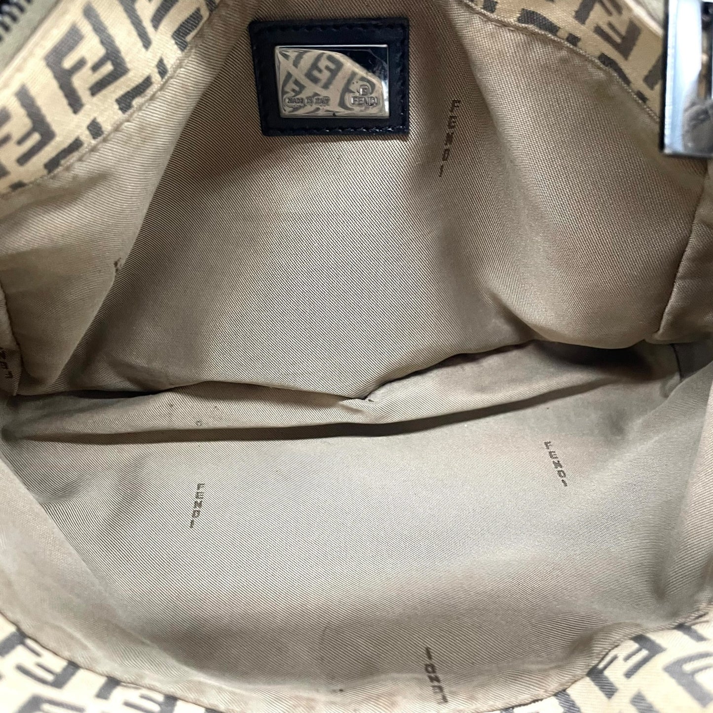 美品 FENDI フェンディ ズッキーノ ハンドバッグ ミニトート ベージュ ブラック キャンバス レザー シルバー金具 FF柄 ズッカ柄 レディース ヴィンテージ B3
