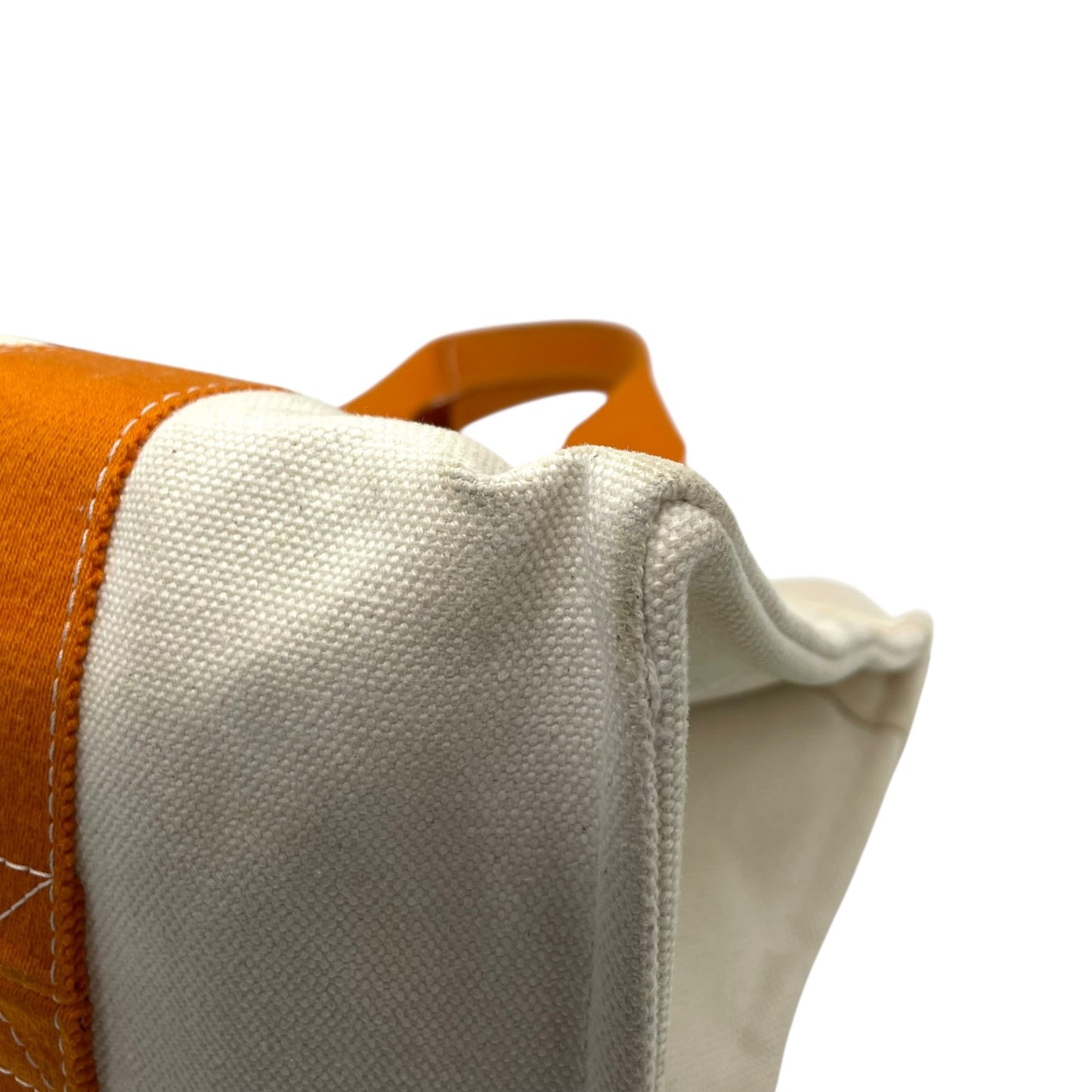 HERMES エルメス ボラボラPM ボラボラトート トートバッグ ハンドバッグ キャンバス アイボリー オレンジ シルバー金具 レディース B
