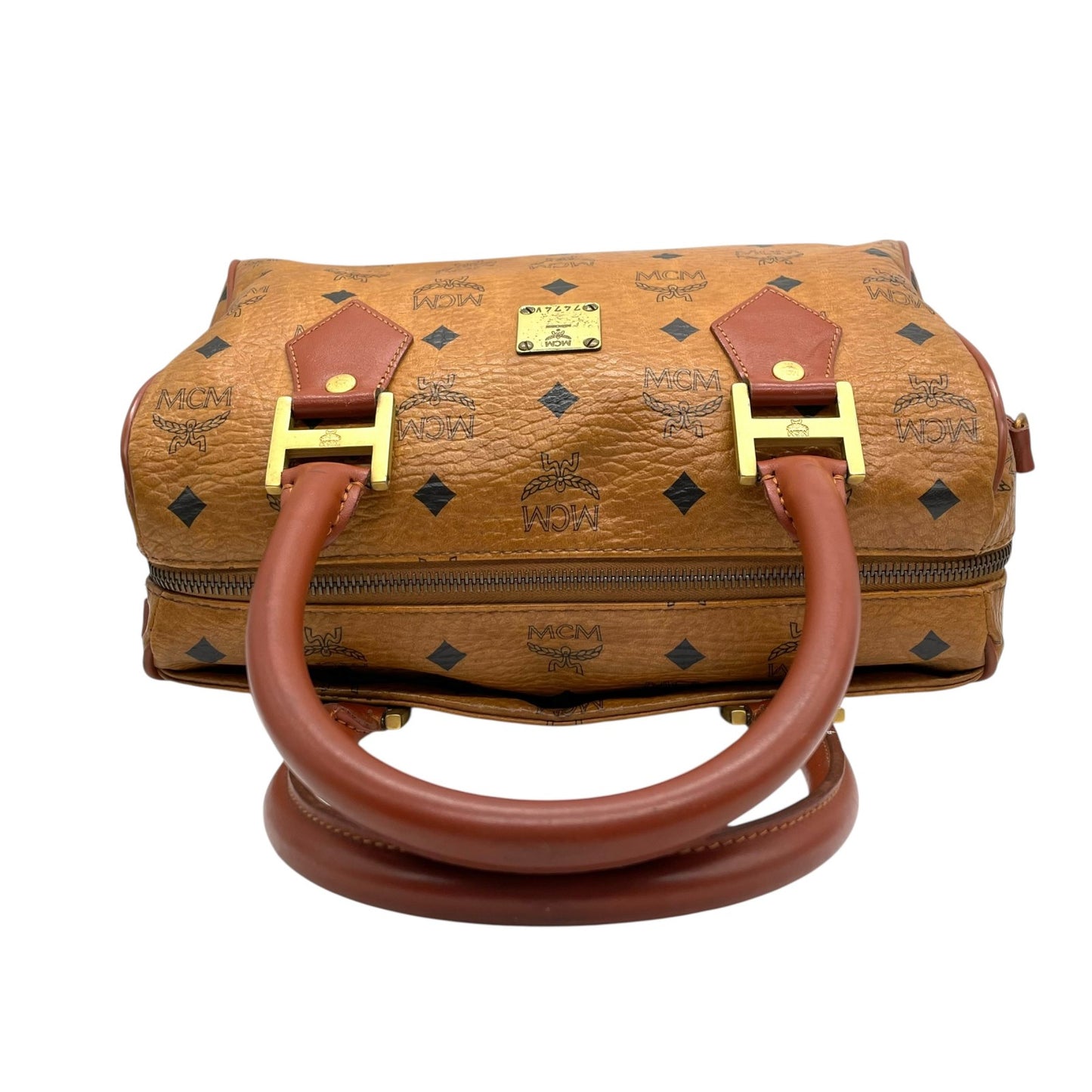 MCM エムシーエム ヴィセトス柄 ボストンバッグ 2WAY ハンドバッグ ショルダーバッグ レザー ブラウン 茶色 ヴィンテージ C