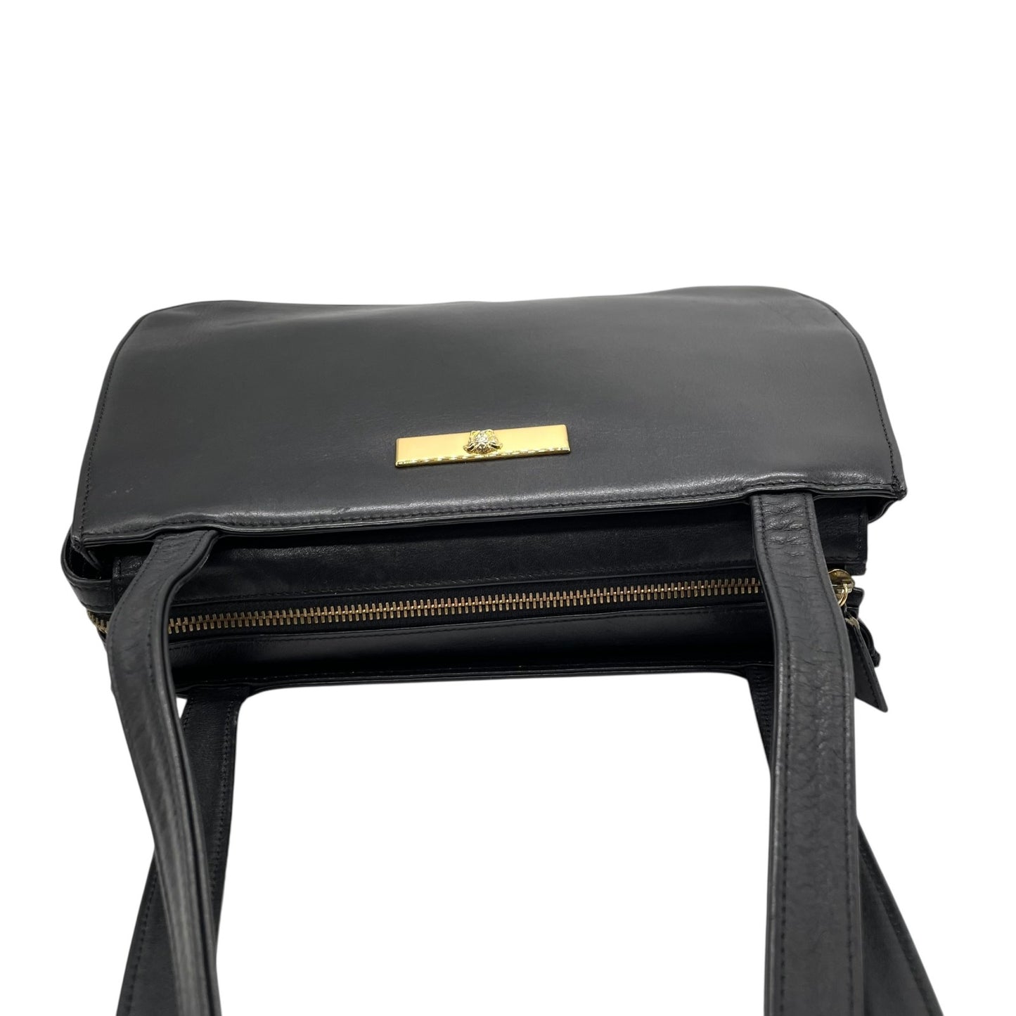 GIANNI VERSACE ジャンニ ヴェルサーチ ワンショルダー ショルダーバッグ メデューサ レザー 黒 ブラック ゴールド金具 肩掛け可 ファスナー開閉 レディース ヴィンテージ Z3