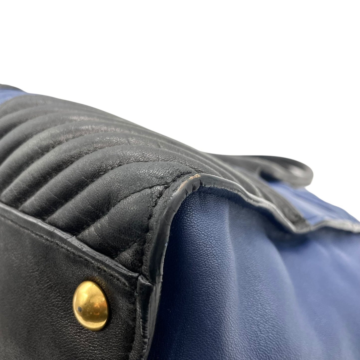 美品 miu miu ミュウミュウ トートバッグ ハンドバッグ バイカラー バイカー ナッパ ゴールド金具 レディース レザー 本革 A1