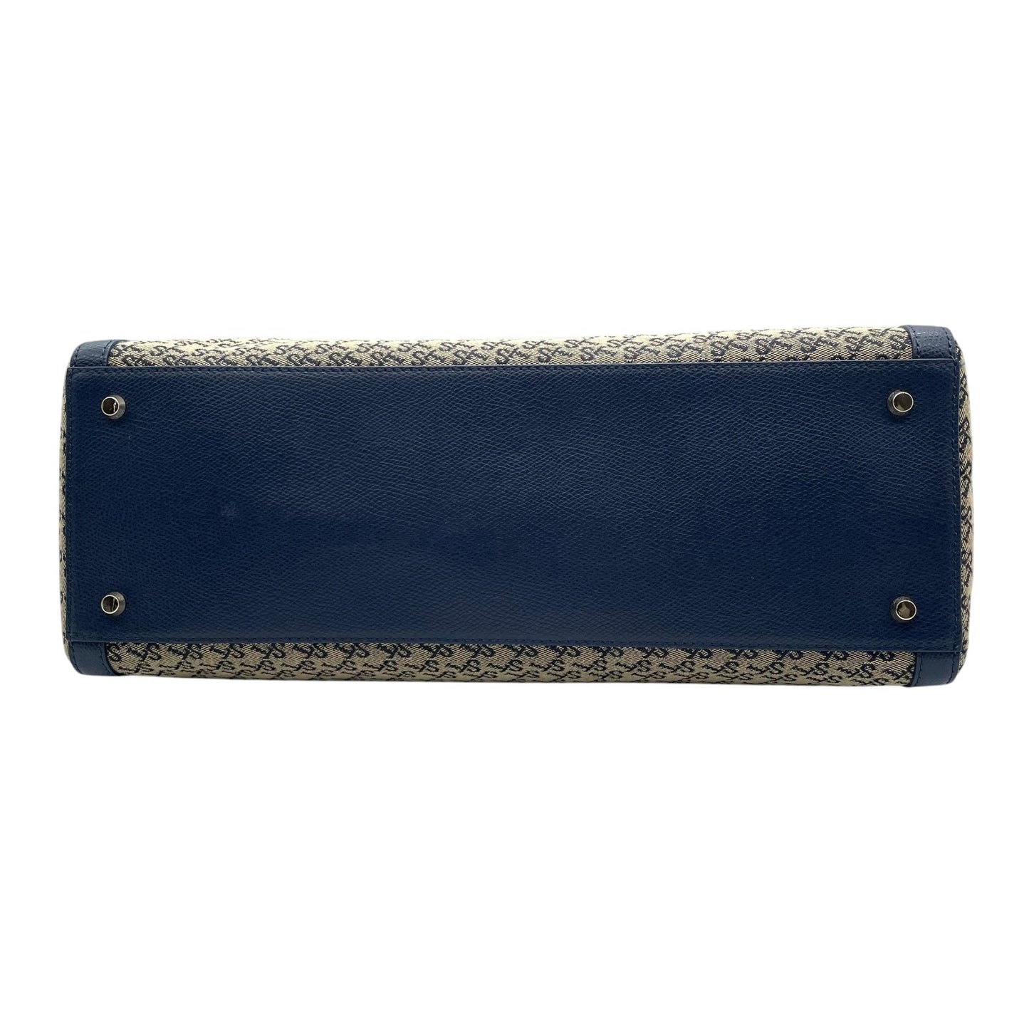 サマンサタバサ Samantha Thavasa トートバッグ ロゴジャガード 紺 ネイビー 肩掛け A4収納可 上品 T2