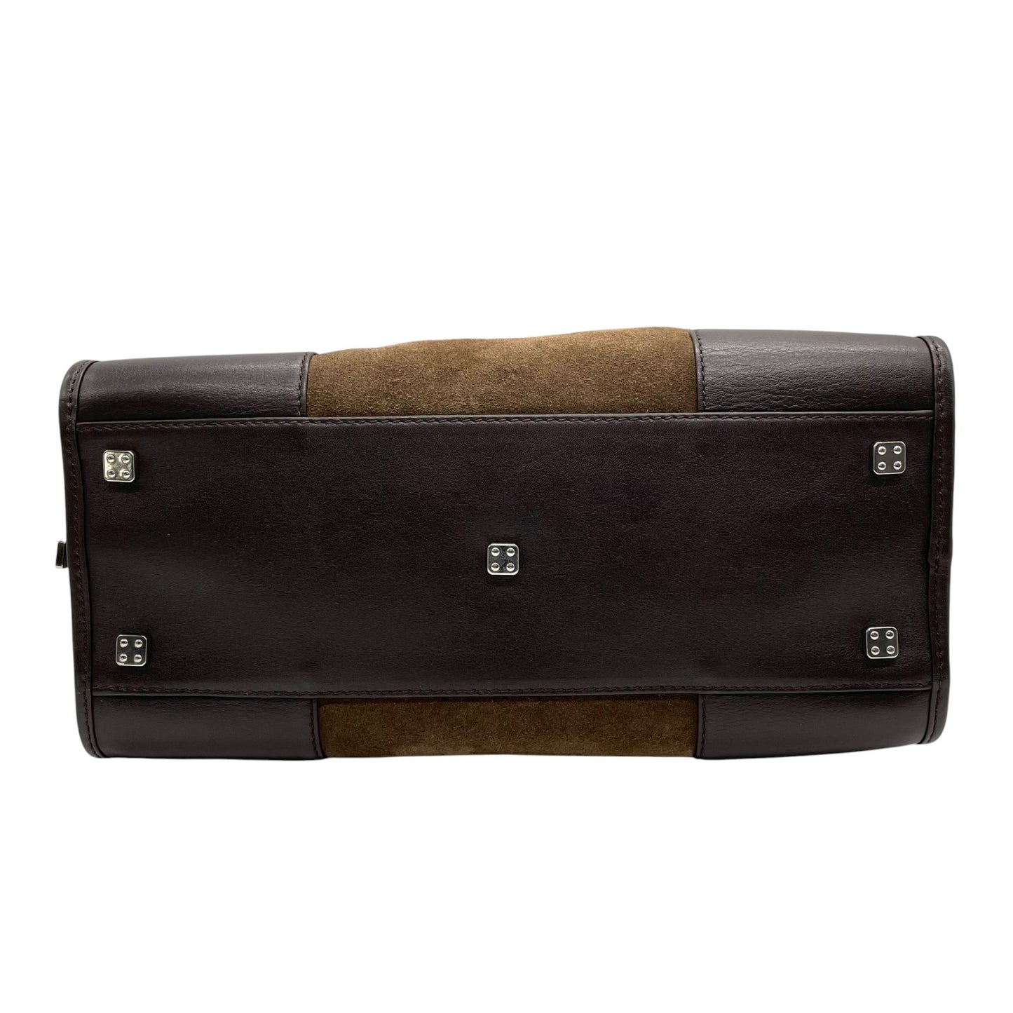 美品 ロエベ LOEWE アマソナ28 スエード×レザー ハンドバッグ 茶色 ブラウン アナグラム ロゴ ヴィンテージ B