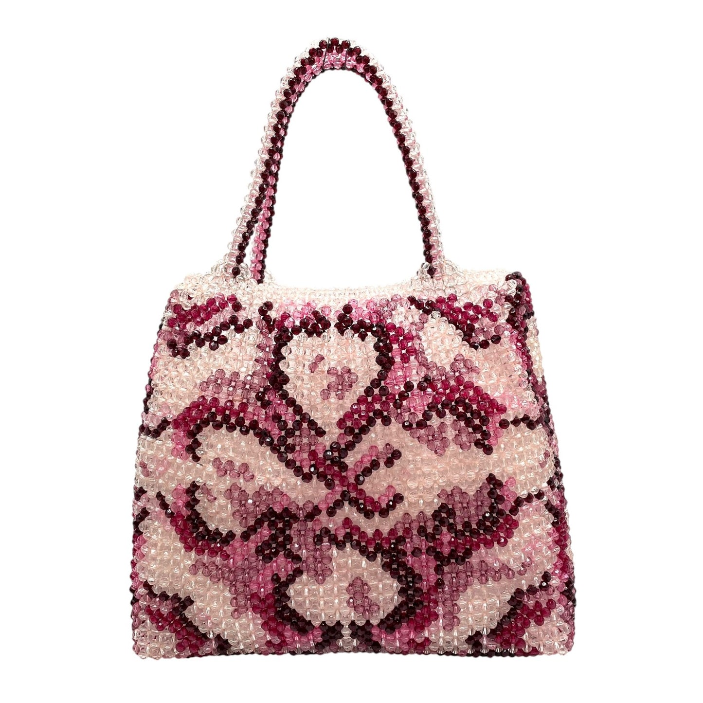 極美品 アンテプリマ ANTEPRIMA ワイヤーバッグ ビーズ ハンドバッグ ピンク系 グラデーション フラワー 花柄 クリスタル レディース U4