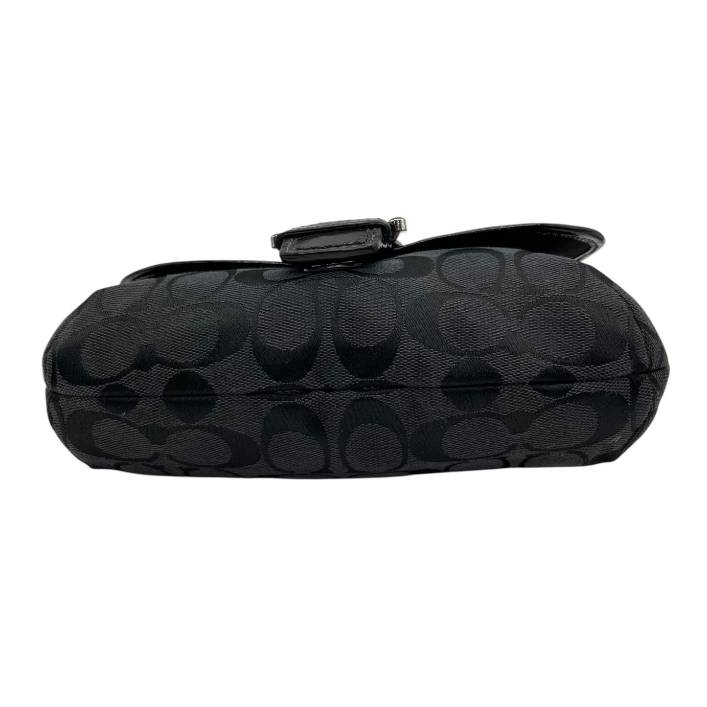 美品 コーチ COACH ソーホー シグネチャー ショルダーバッグ 黒 ブラック レザー キャンバス バックルデザイン S18