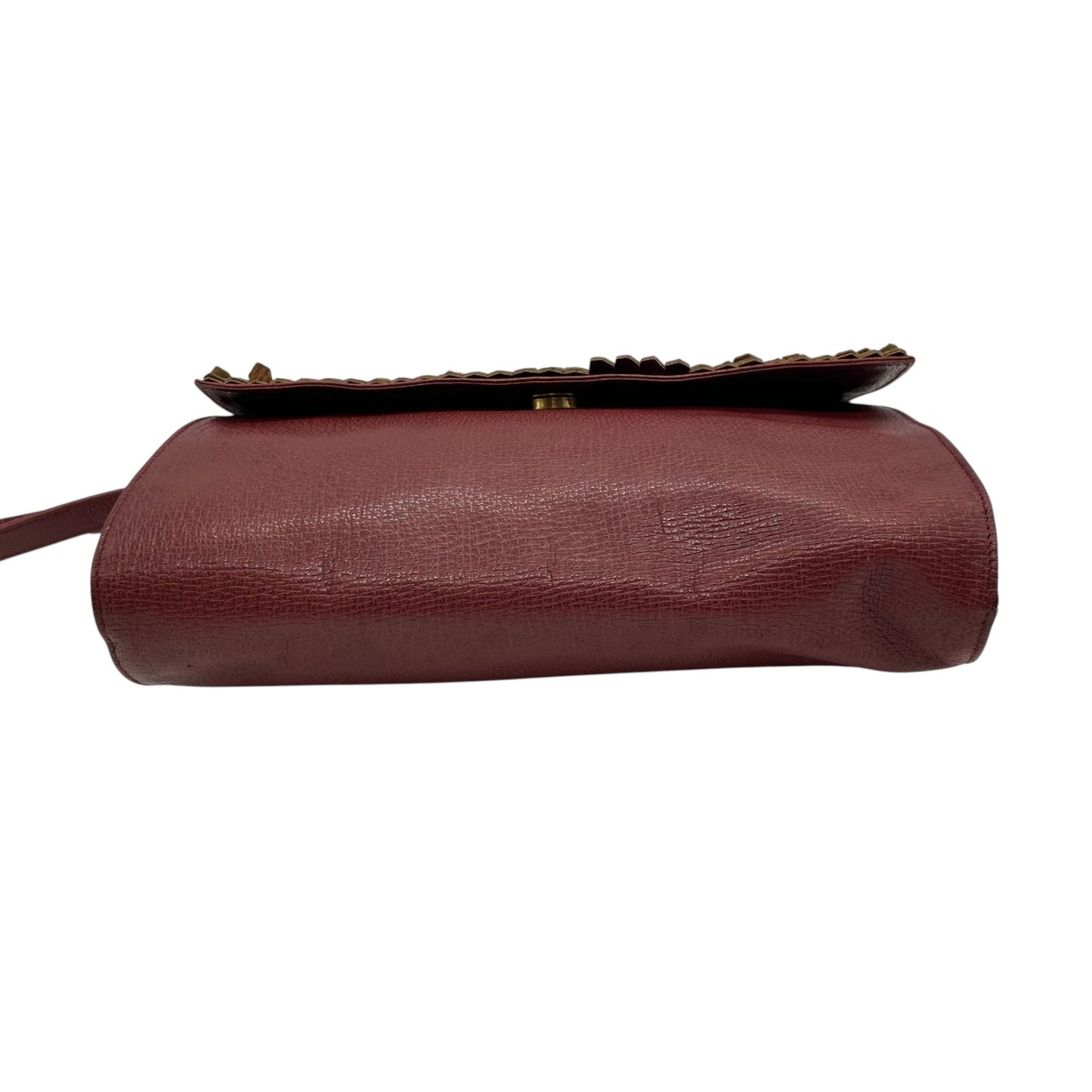 ヴァレンティノ ガラヴァーニ VALENTINO GARAVANI ショルダーバッグ メッセンジャーバッグ レッド ボルドー ワインレッド レザー フリンジ レディース S80