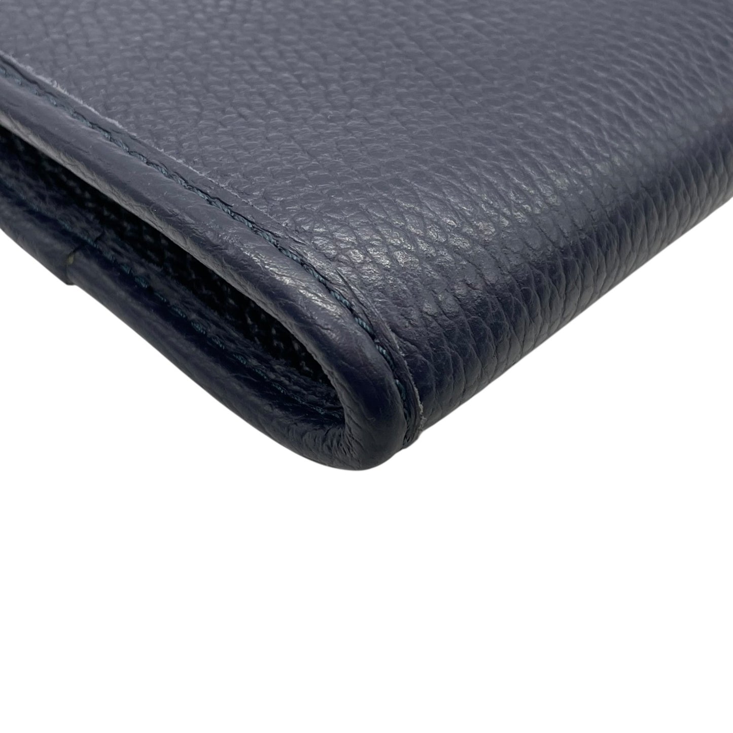 美品 トラモンターノ TRAMONTANO クラッチバッグ セカンドバッグ 紺 ネイビー レザー シボ革 シルバー金具 ストラップ付 メンズ S21