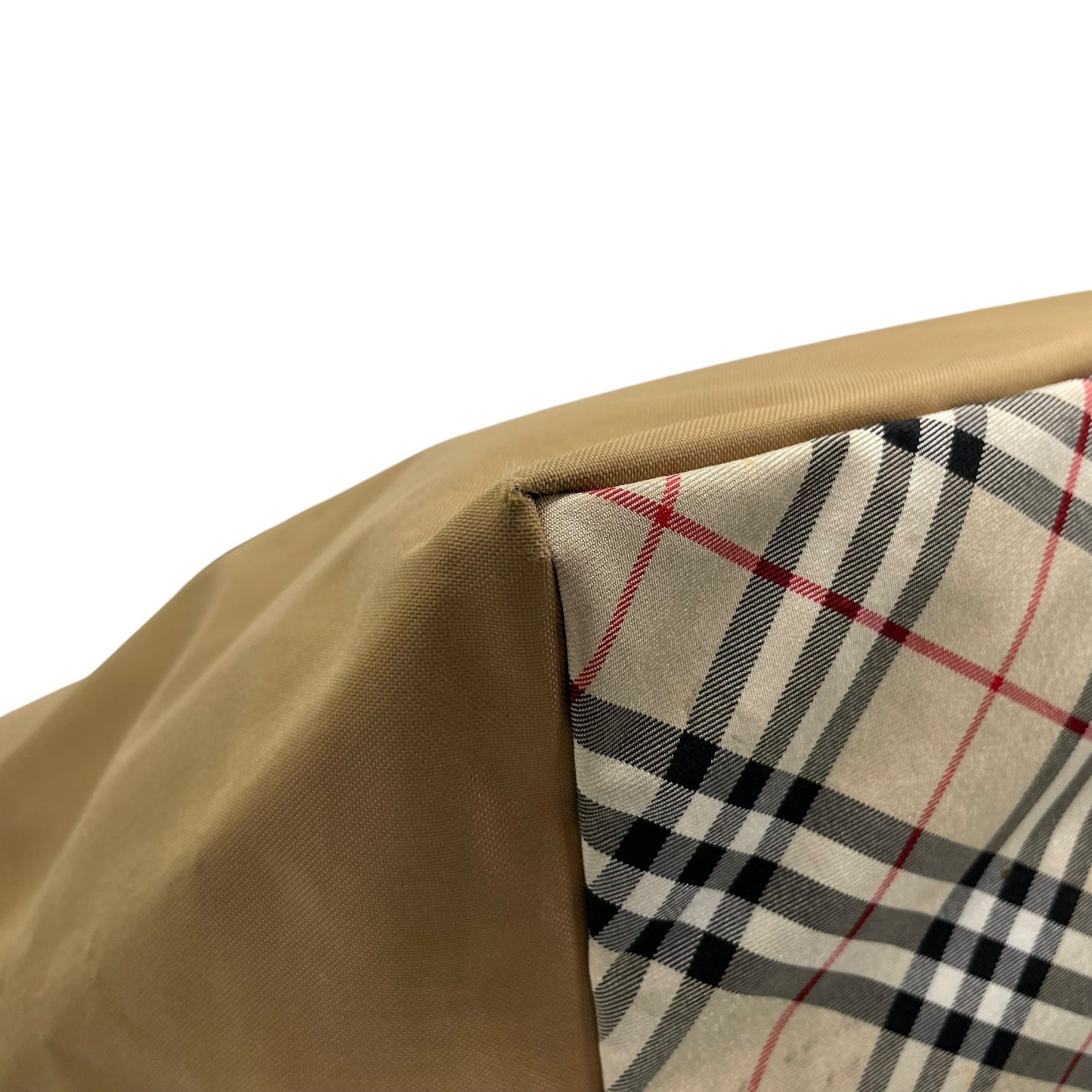 バーバリーブルーレーベル BURBERRY BLUE LABEL ハンドバッグ トートバッグ カーキベージュ ナイロン レザー ノバチェック ファスナー開閉 手提げ レディース Z3