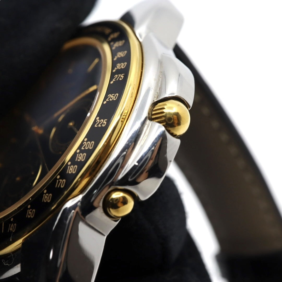 美品 電池交換済 新品ベルト セクター SECTOR ADV1000 腕時計 メンズウォッチ クロノグラフ タキメーター クォーツ ブラック文字盤 シルバー ゴールド ステンレス レザーベルト アナログ スポーツウォッチ 稼働品 G3