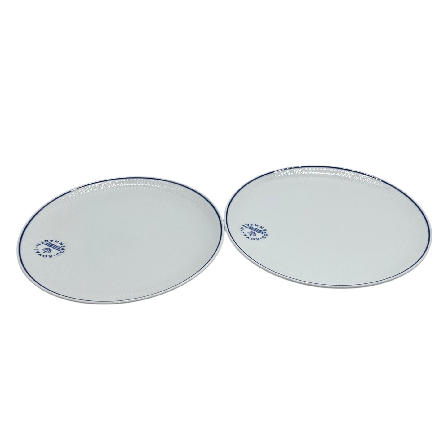 未使用 美品 Royal Copenhagen ロイヤルコペンハーゲン ブルーライン 丸皿 クーププレート 23cm 2枚セット 食器 箱付き