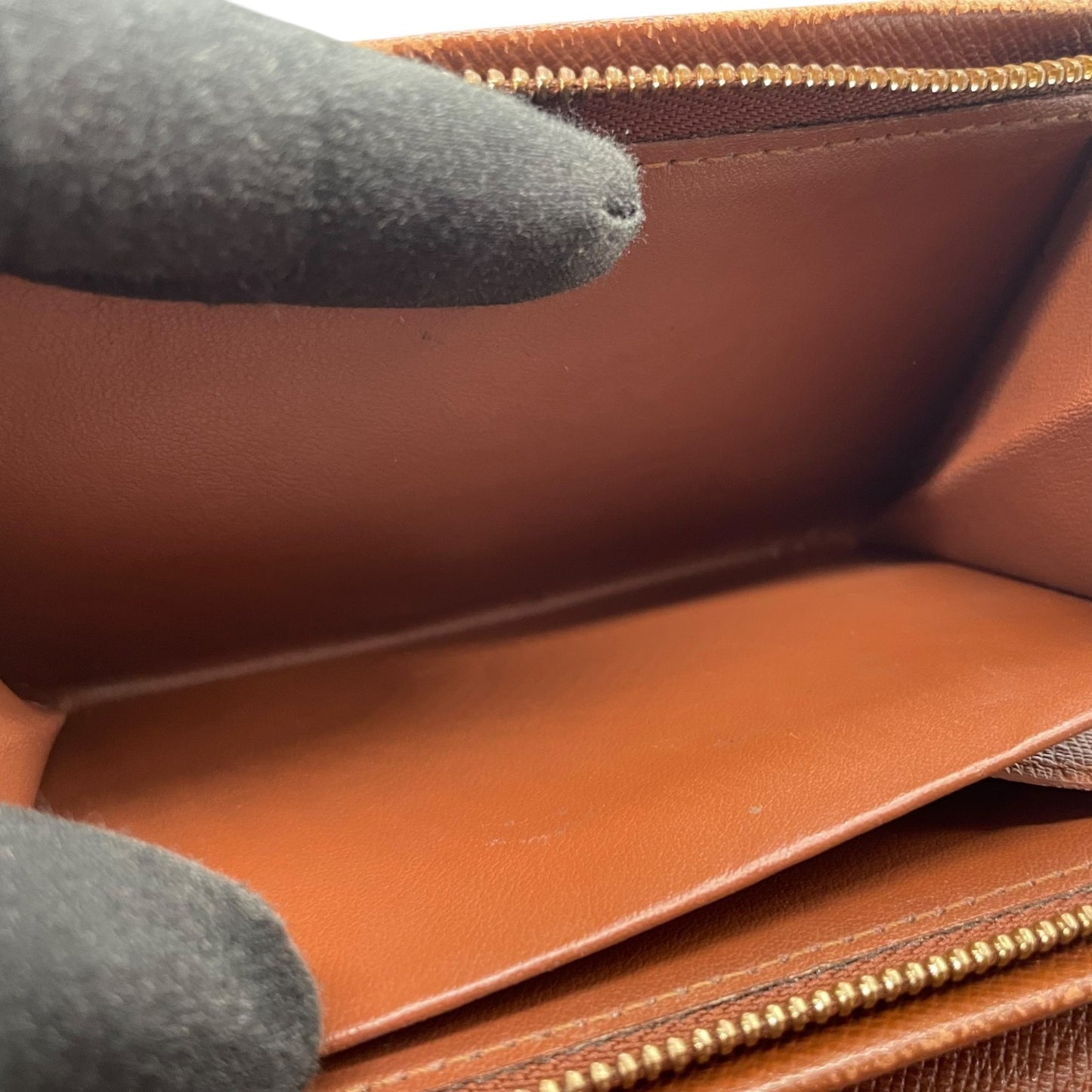 ルイ・ヴィトン LOUIS VUITTON LV モノグラム ポルトモネ ビエ トレゾール 三つ折り財布 M61730 茶色 ブラウン レザー PVC 金金具 ゴールド シリアル刻印 W1