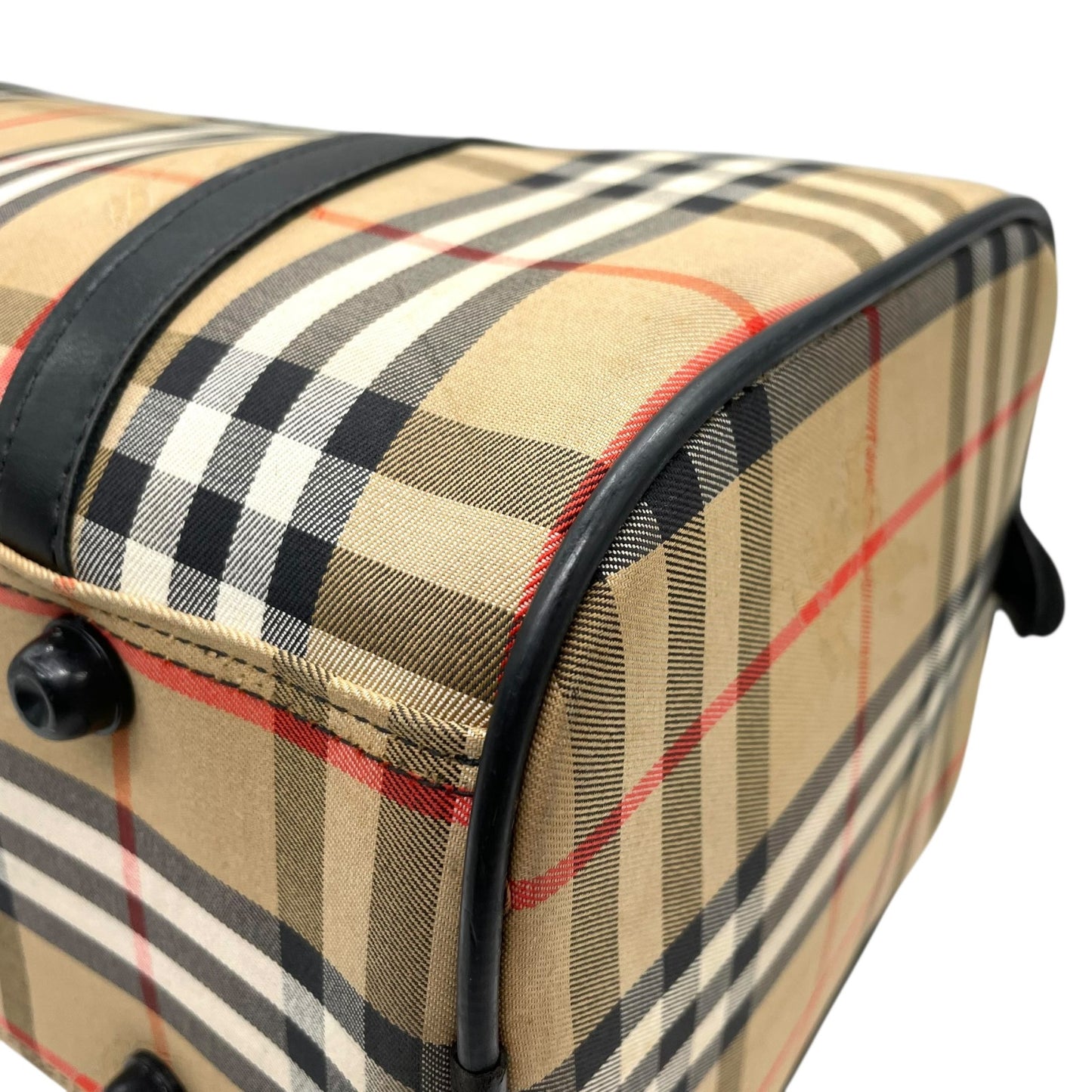 BURBERRY バーバリー ボストンバッグ キャンバス/レザー ベージュ【中古】 レディース