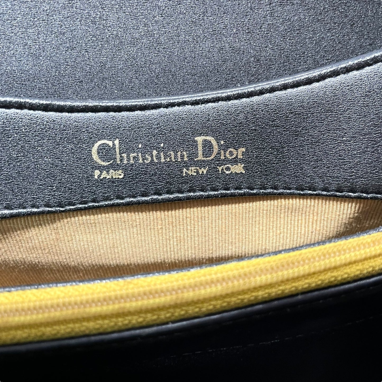 Christian Dior クリスチャンディオール ハンドバッグ ブラック レザー ゴールド金具 ロゴ トップハンドル フラップ フォーマル ヴィンテージ レディース B