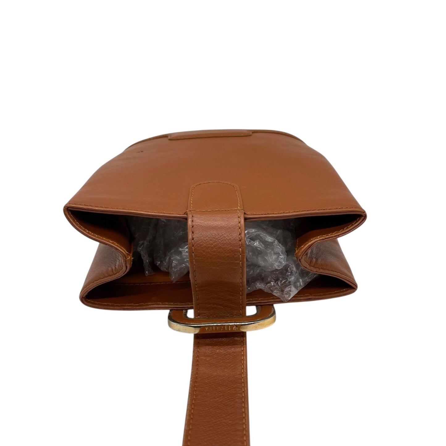 Valextra ヴァレクストラ ヴィンテージ レザー ショルダーバッグ クロスボディ ブラウン ゴールド金具 イタリア製 レディース K5