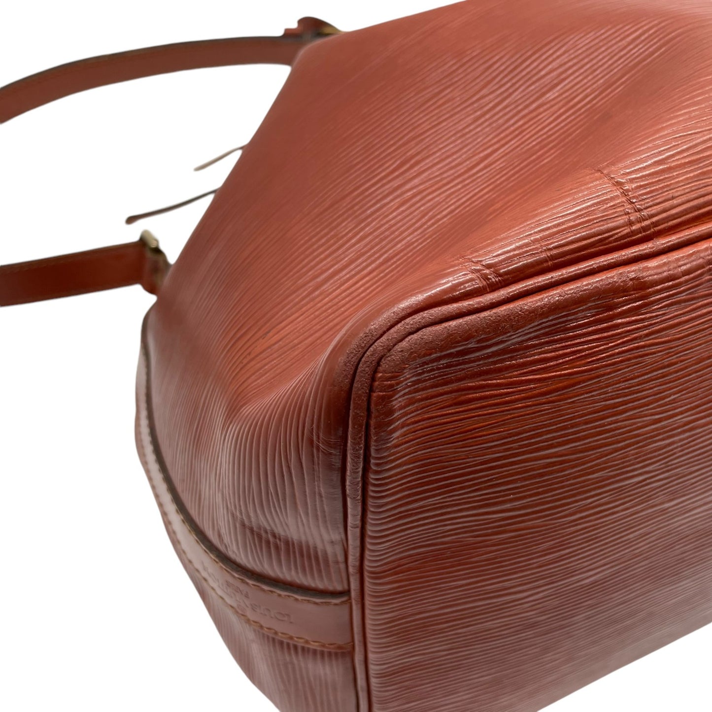 ルイヴィトン エピ プチノエ レディース ショルダーバッグ 巾着 レザー ブラウン ゴールド金具 ファスナーポケット F