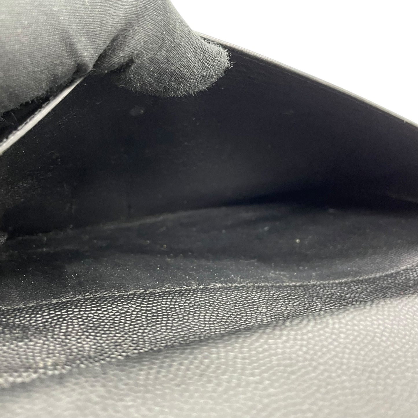 Authentic SAINT LAURENT YSL Leather Round Zipper Wallet Black Gold Hardware Unisex