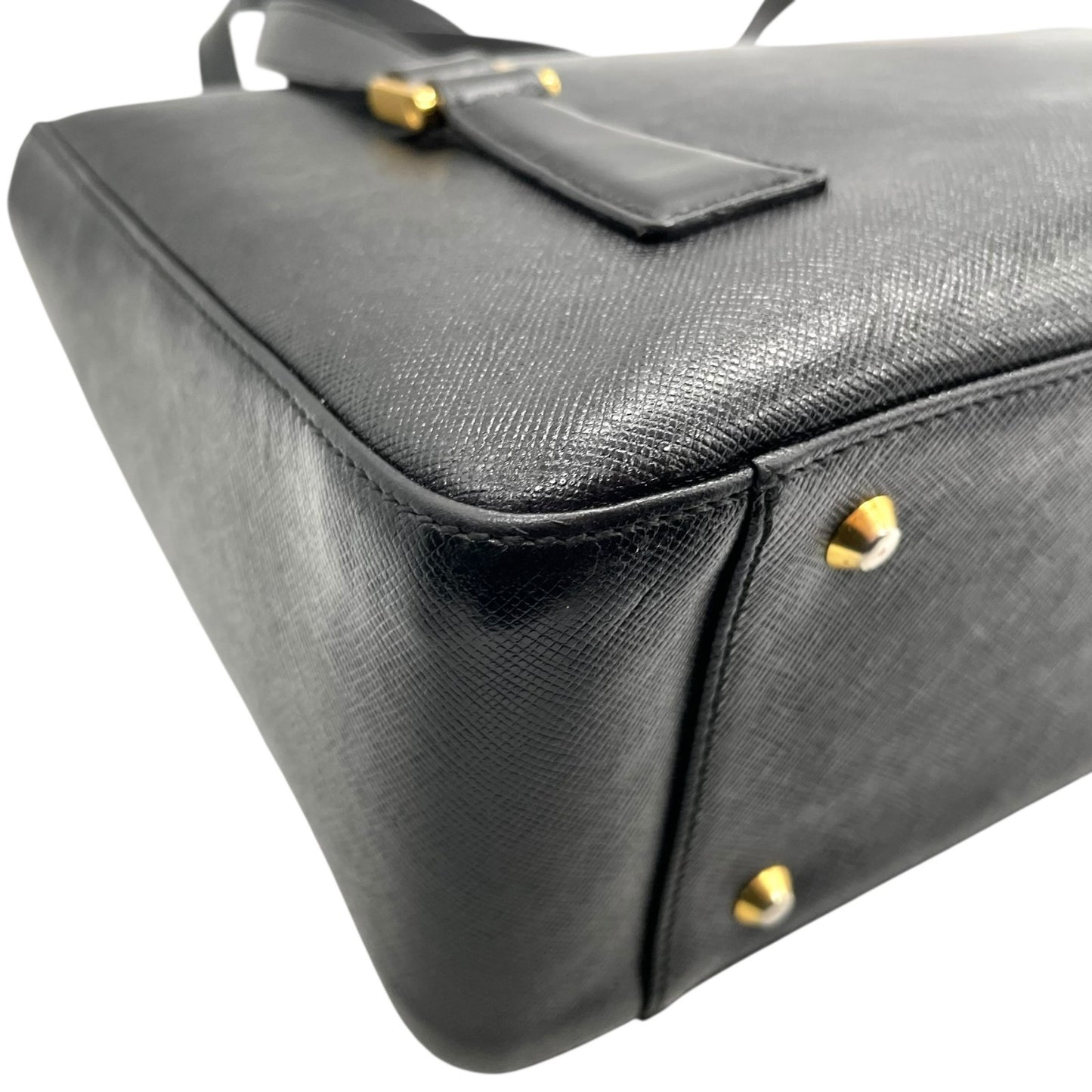 Authentic BURBERRY Handbag Tote Bag Black Leather Gold Hardware Logo Nova Check Women's Men's Shoulder Bag