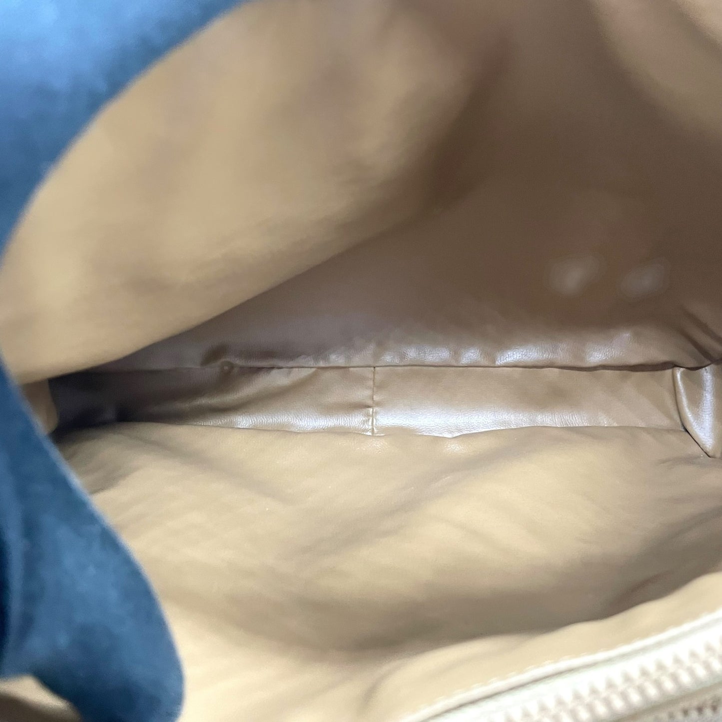 Authentic CELINE Macadam Handbag PVC Leather Vintage Beige Brown M06 Old Celine Gold Hardware Ladies