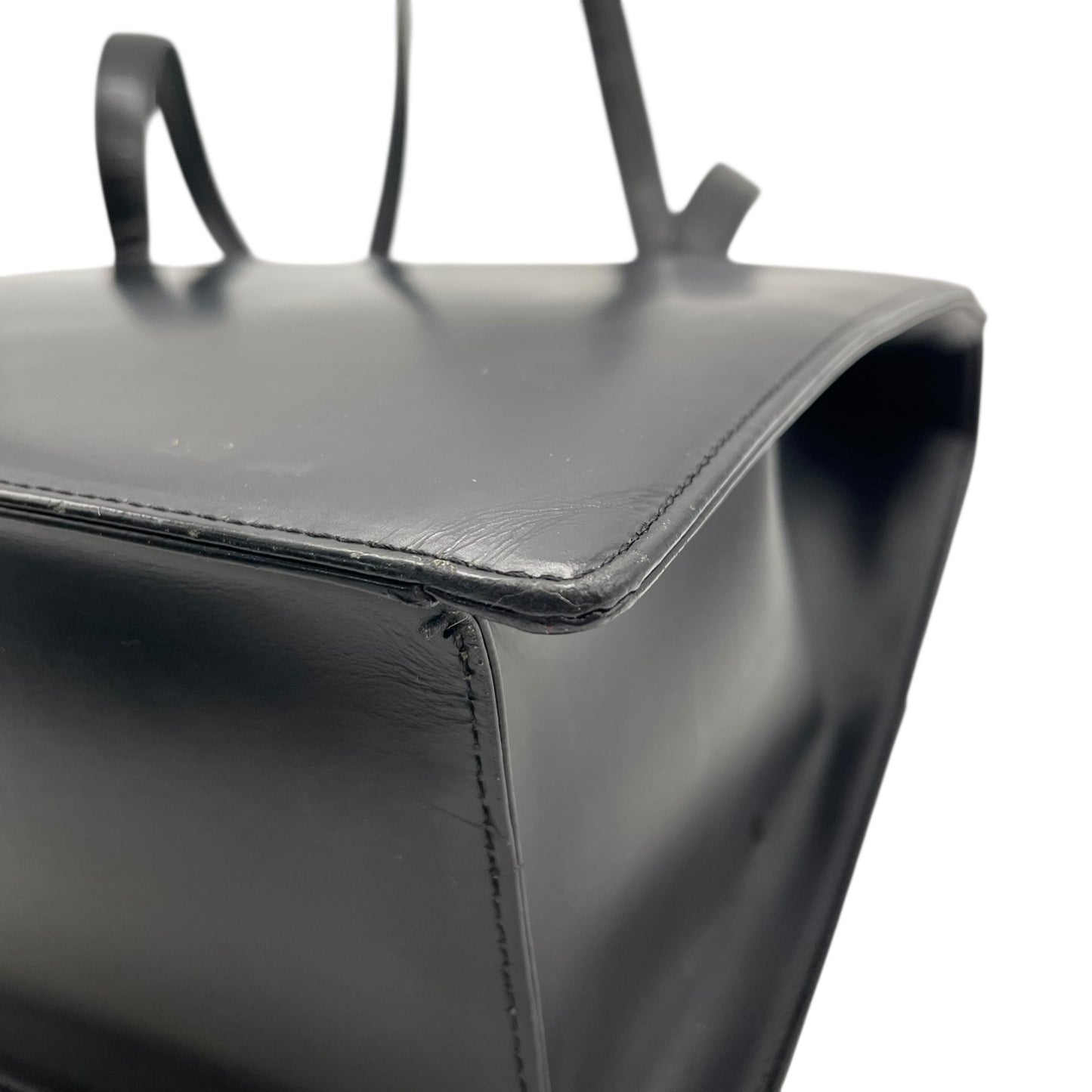 Authentic BURBERRY Black Nova Check Shadow Horse Leather Handbag Shoulder Bag Silver Hardware Women's Flap Closure