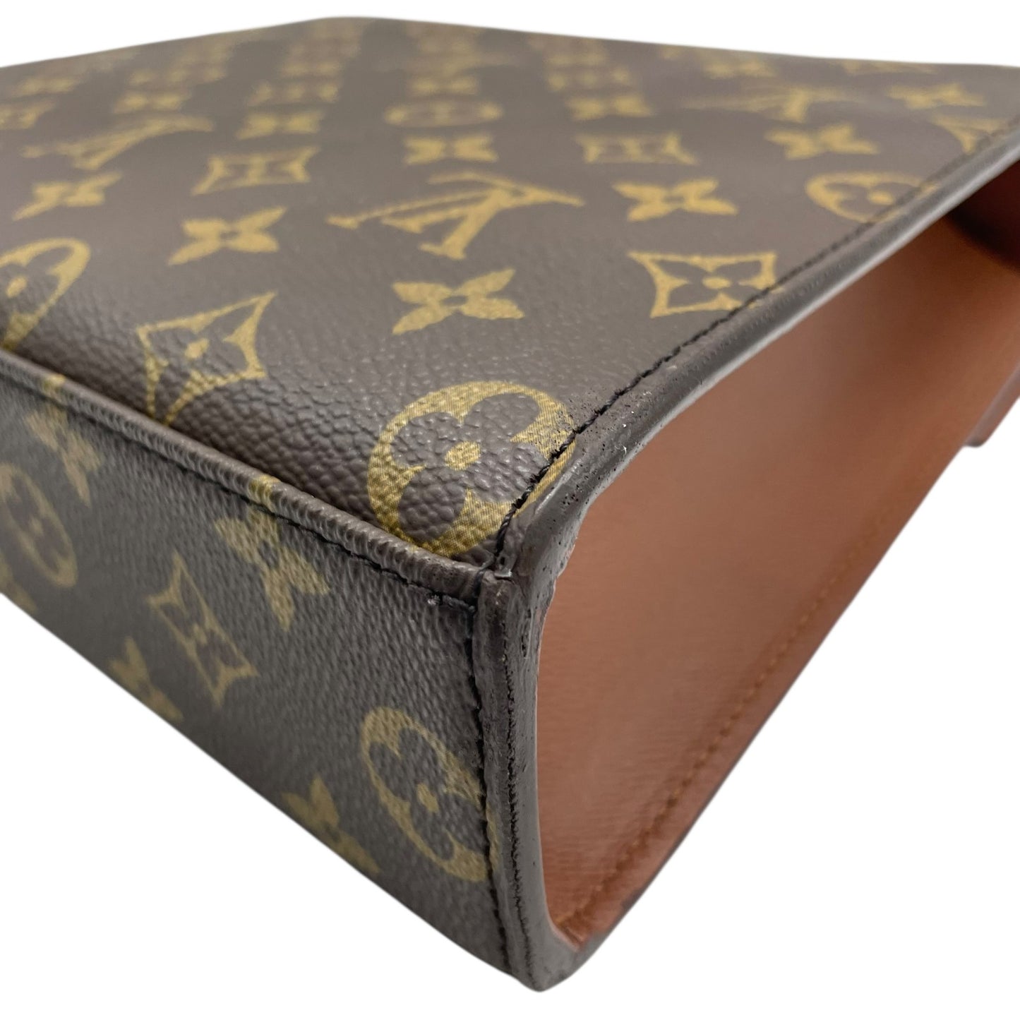 Authentic LOUIS VUITTON Monogram Marzelive Handbag M51379 Brown PVC Leather Gold Hardware Top Handle Flap Closure Women's