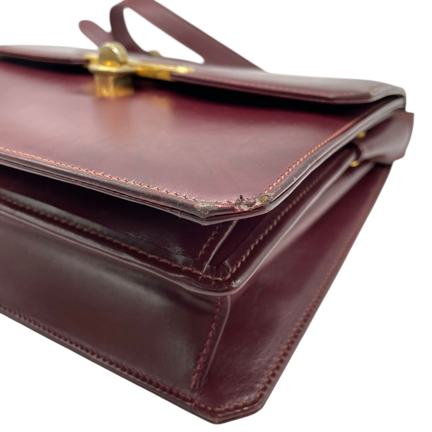 GUCCI グッチ ショルダーバッグ レザー 赤 ボルドー ワインレッド ゴールド金具 肩掛け可 斜め掛け可 ターンロック ヴィンテージ オールドグッチ レディース Z3