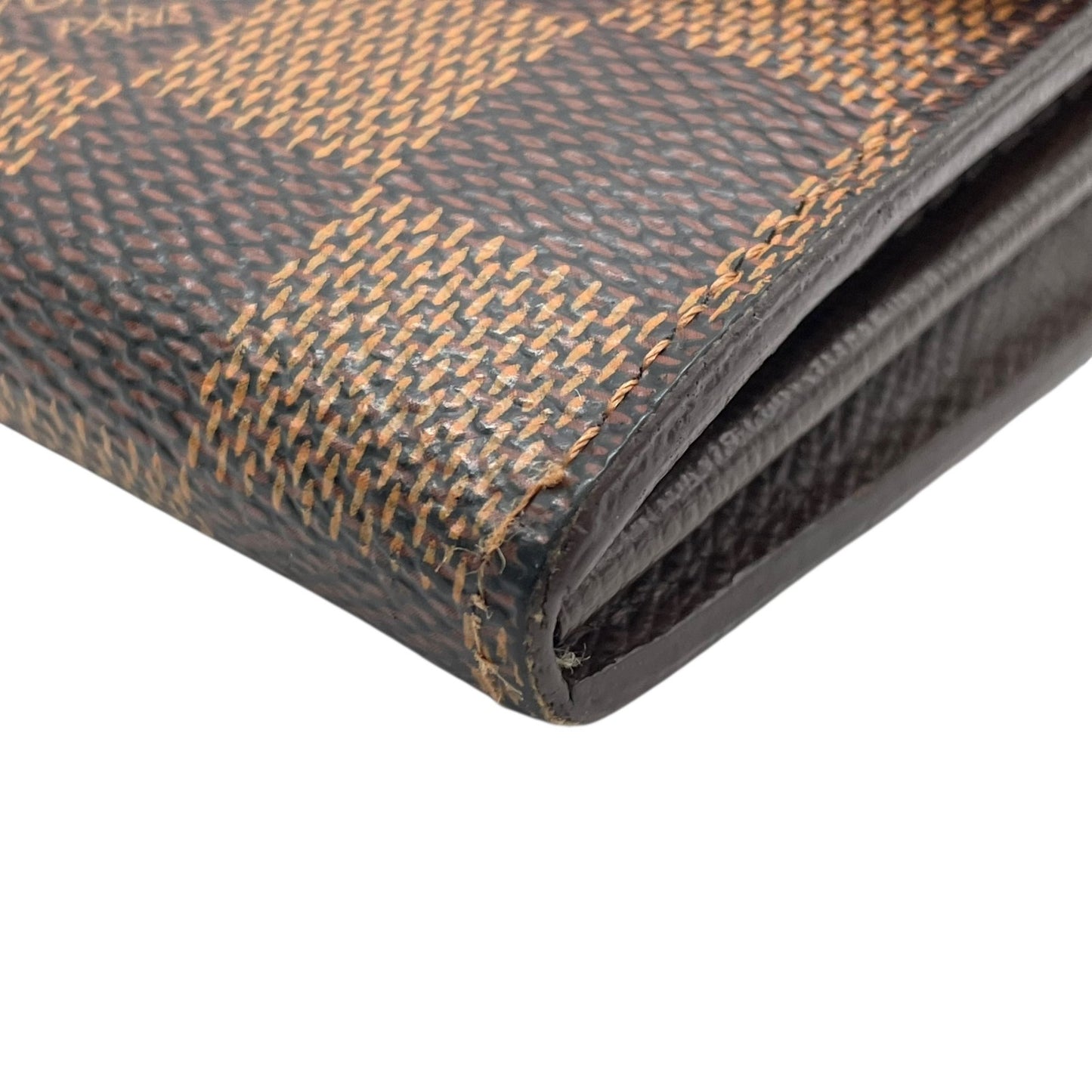 美品 LOUIS VUITTON ルイヴィトン 長財布 ダミエ ポルトフォイユサラ N61734 茶 ブラウン PVC レザー ゴールド金具 メンズ レディース H1