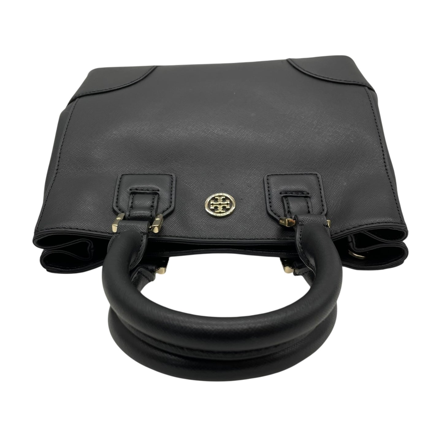 美品 Tory Burch トリーバーチ 2WAY ハンドバッグ ショルダーバッグ 黒 ブラック レザー ロビンソン ゴールド金具 ロゴ 斜め掛け 手提げ レディース ミニバッグ E5