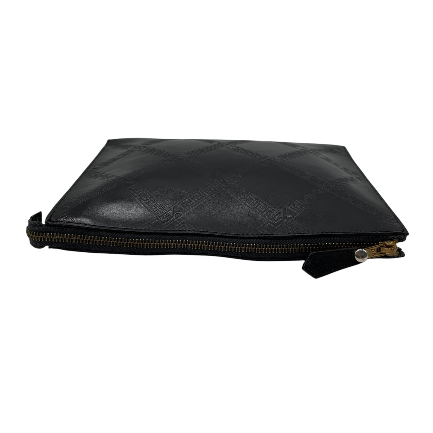 YVES SAINT LAURENT イヴサンローラン クラッチバッグ 黒 ブラック レザー ゴールド金具 ロゴ型押し ファスナー開閉 セカンドバッグ メンズ ヴィンテージ S97