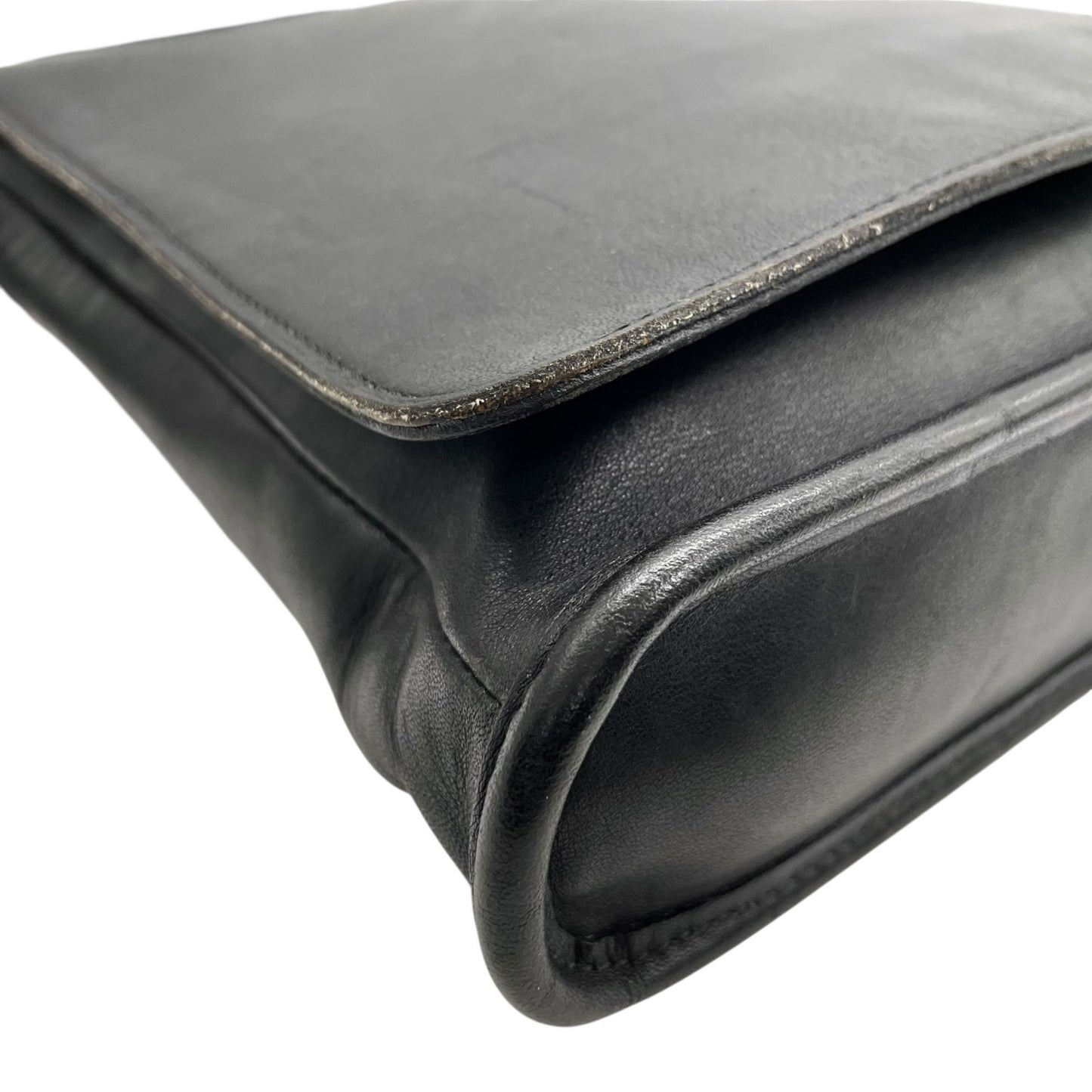 希少 COACH コーチ ショルダーバッグ メッセンジャー 肩掛け 斜め掛け USA製 グラブタンレザー 黒 ブラック シルバー金具 9431 ヴィンテージ オールレザー 本革 U12