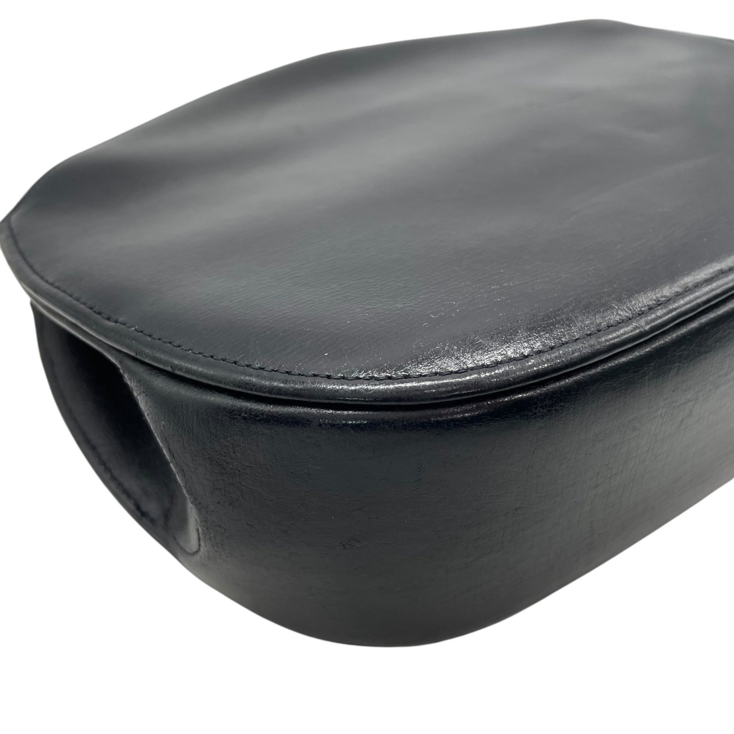 希少 ヴィンテージ Cartier カルティエ サファイアライン チェーンショルダーバッグ 黒 ブラック レザー ゴールドチェーン クロスボディ ダブルチェーン 完売 人気 K10