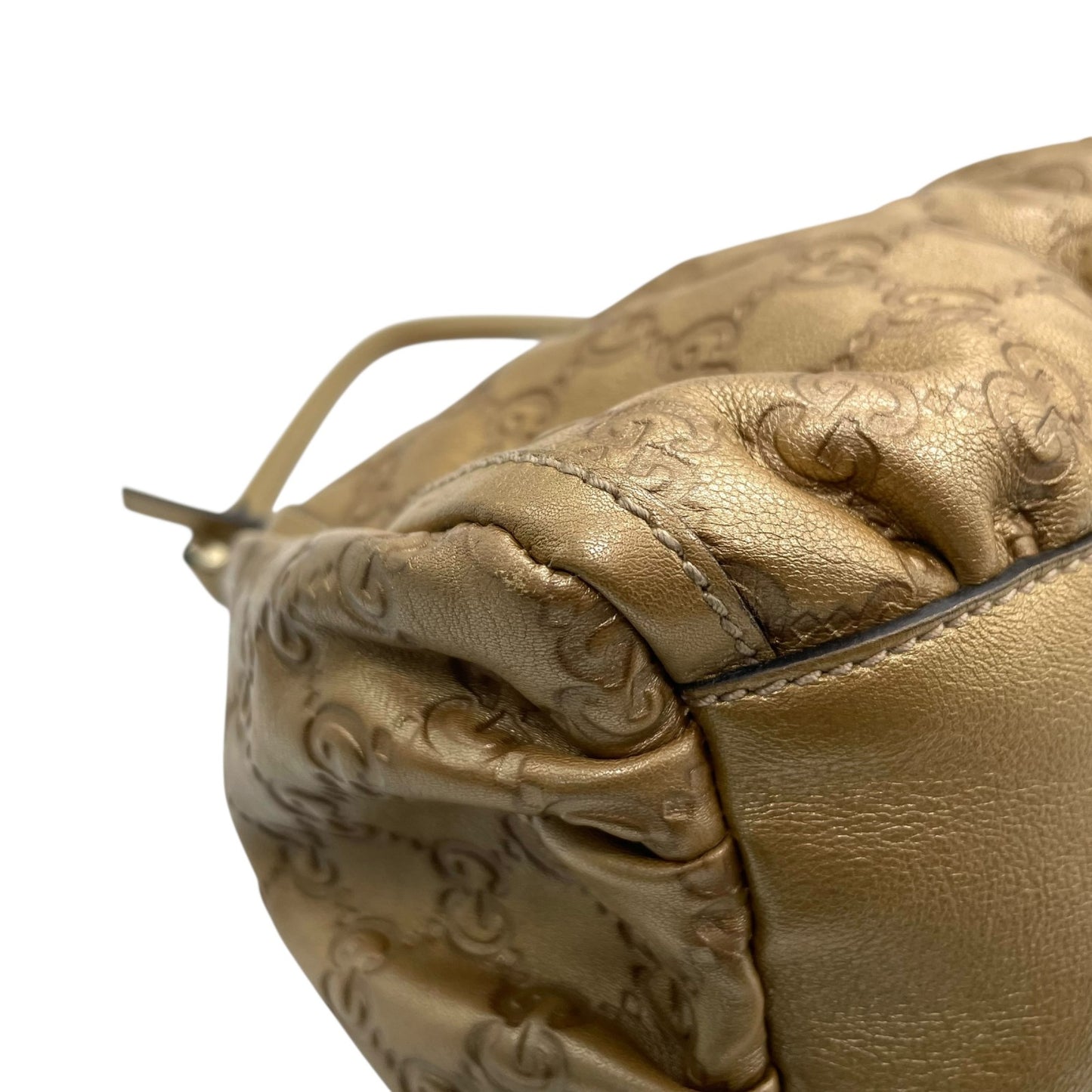 GUCCI グッチ ワンショルダー バッグ グッチシマ Dリング 190525 ゴールド レザー GG柄 エンボス 高級 本革 ブランド 鞄 ハンドバッグ レディース メンズ ユニセックス 肩掛け ワンハンドル ラグジュアリー 正規品 D5 バック