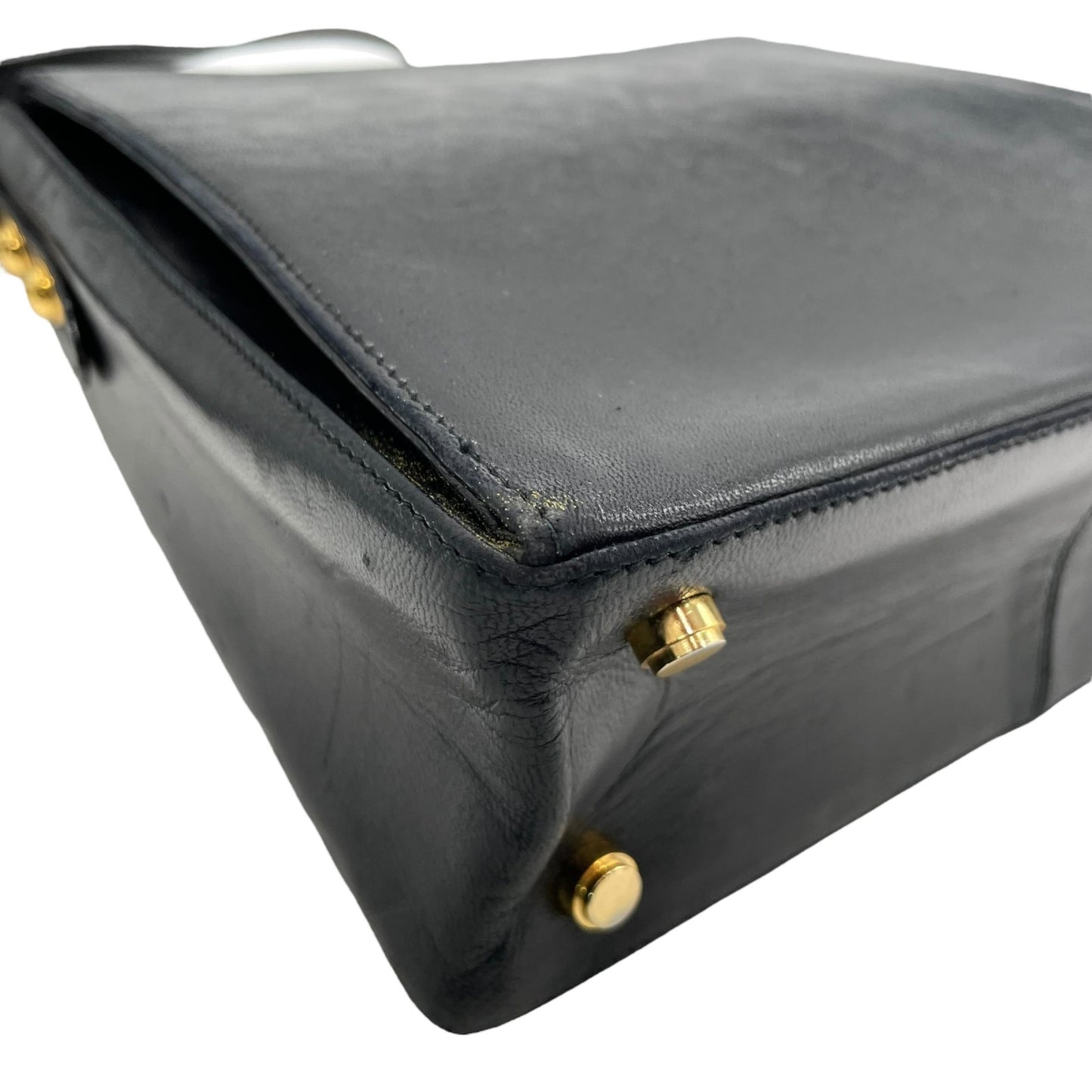 Salvatore Ferragamo フェラガモ ショルダーバッグ ブラック レザー ゴールド金具 斜め掛け可 ヴィンテージ レディース B