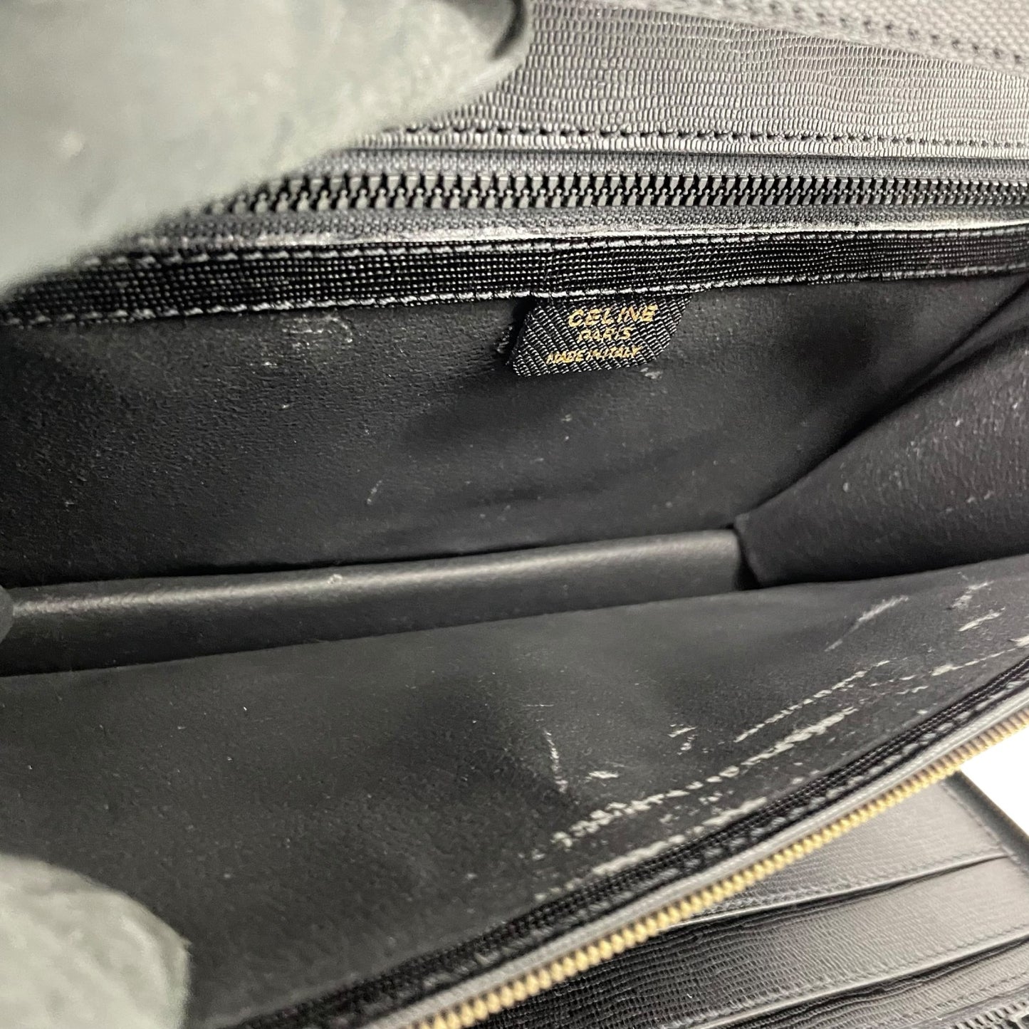 美品 CELINE セリーヌ クラッチバッグ セカンドバッグ レザー 黒 ブラック ゴールド金具 鍵付き メンズ ヴィンテージ B2