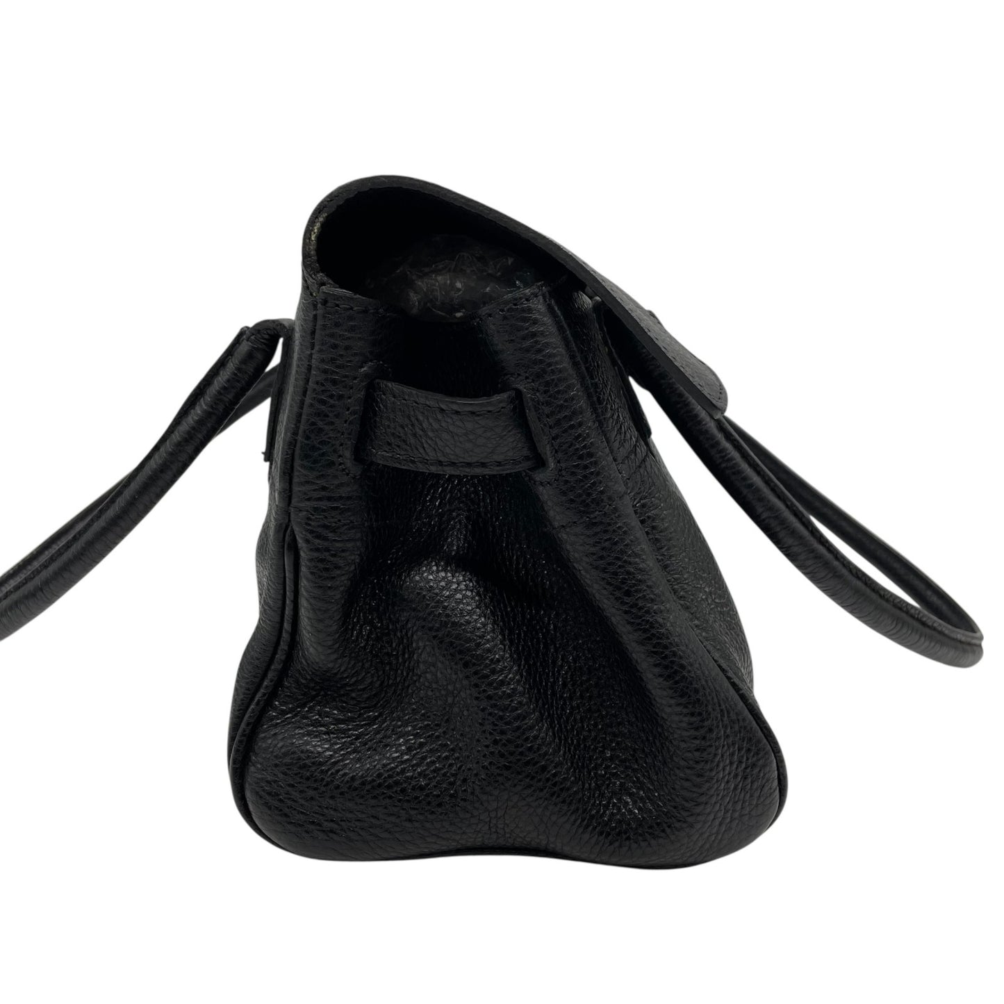 未使用級 美品 MULBERRY マルベリー ベイズウォーター ハンドバッグ トートバッグ 黒 ブラック レザー シボ革 ゴールド金具 肩掛け可 ターンロック レディース E