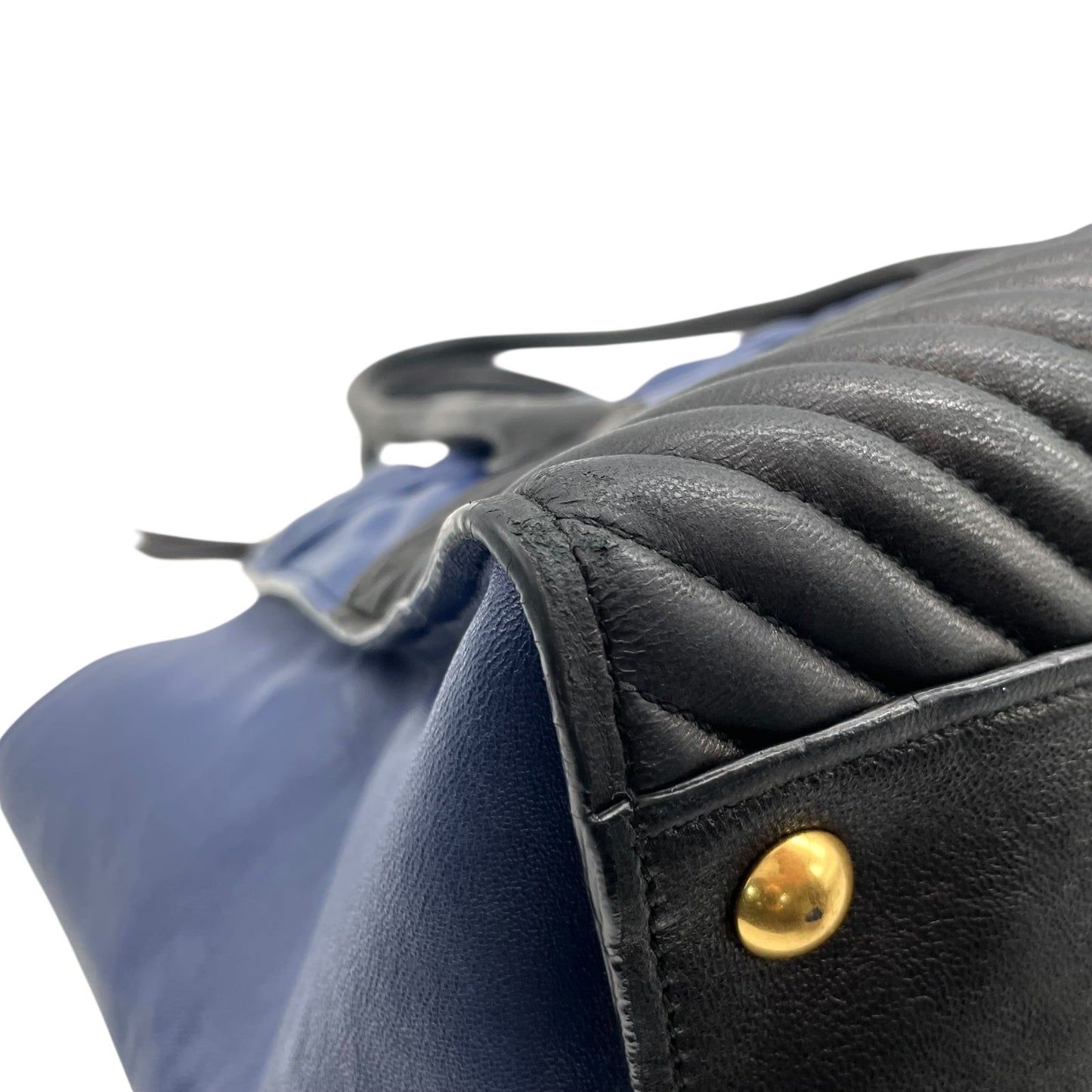 美品 miu miu ミュウミュウ トートバッグ ハンドバッグ バイカラー バイカー ナッパ ゴールド金具 レディース レザー 本革 A1