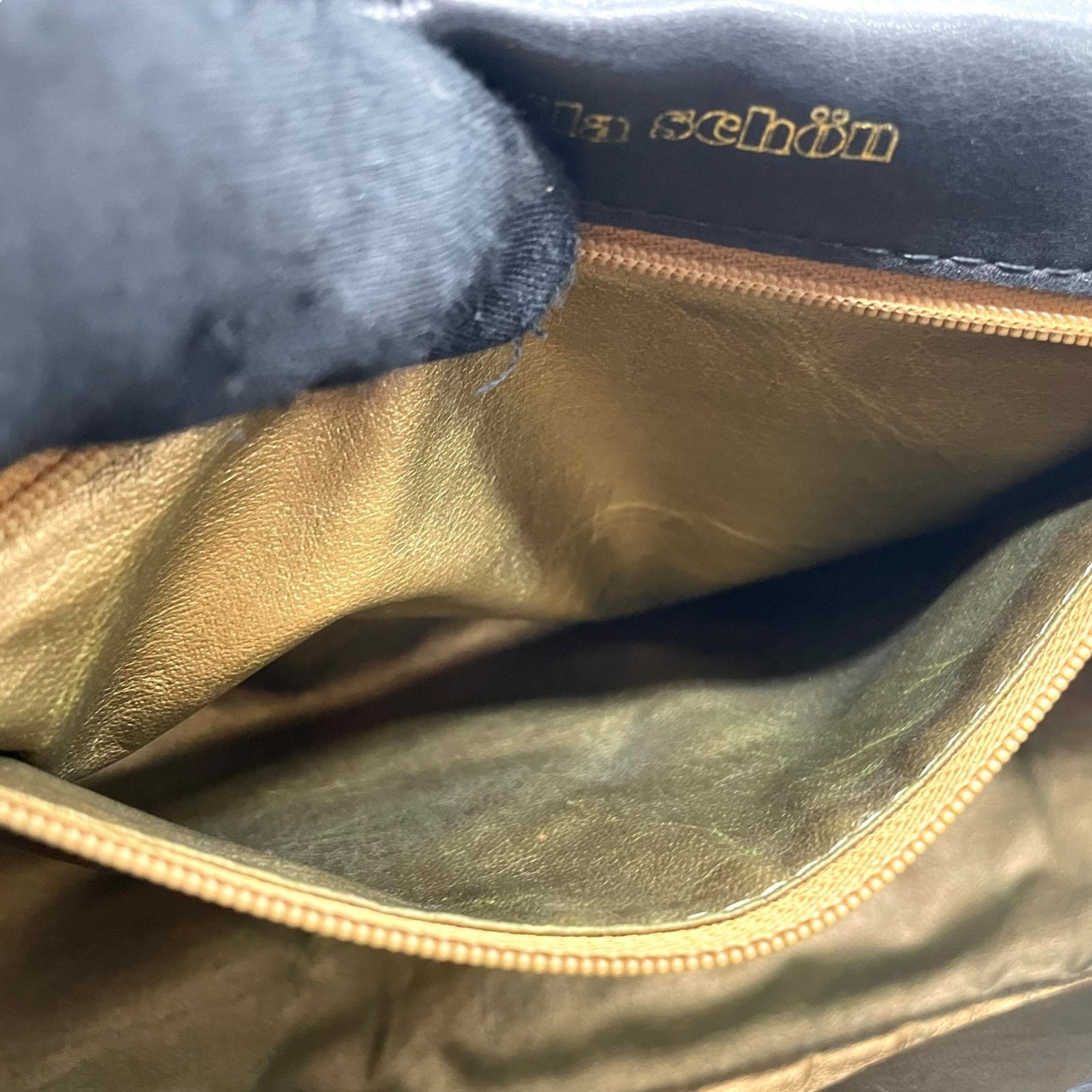 Mila Schn ミラショーン チェーンショルダーバッグ レザー 黒 ブラック 型押しロゴ ヴィンテージ U8