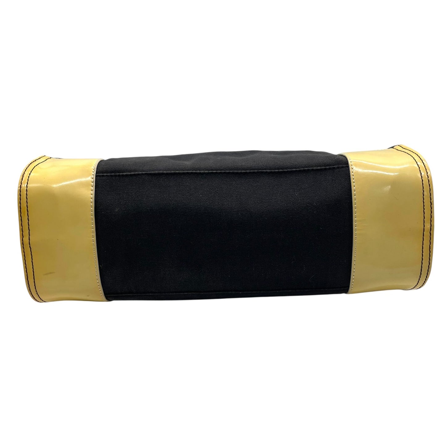 Tory Burch トリーバーチ トートバッグ エラ ロゴパッチ ビッグロゴ ダブルT 黒 ブラック×ベージュ キャンバス U8