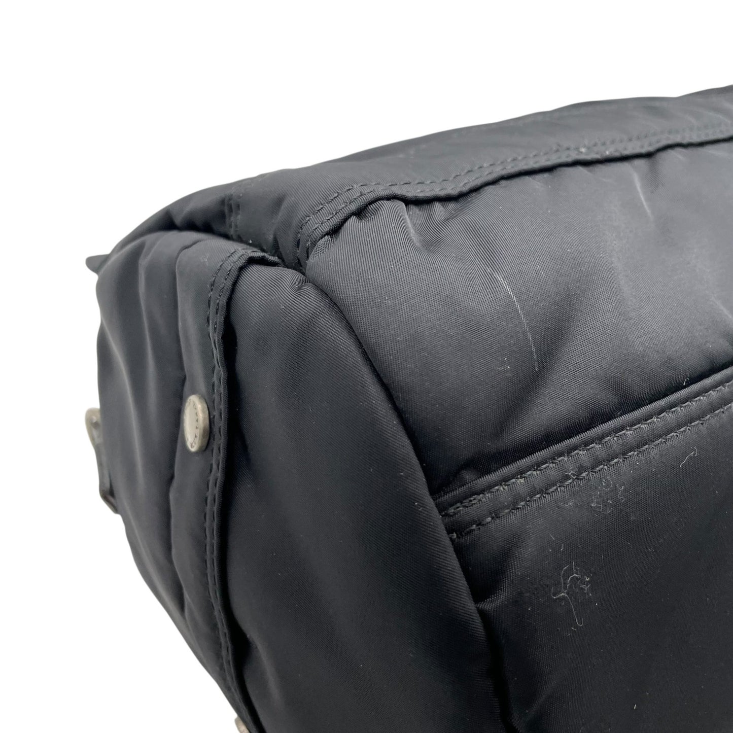 BURBERRY BLUE LABEL バーバリーブルーレーベル 2way ボストンバッグ ショルダーバッグ 斜め掛け可 黒 ブラック ナイロン シルバー金具 ロゴ メンズ レディース S2