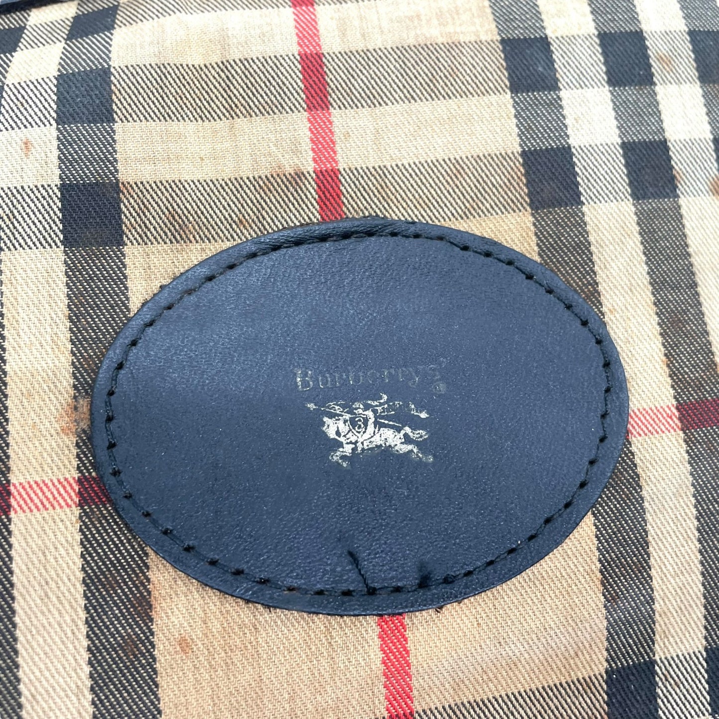 BURBERRY バーバリー ガーメントバッグ ノバチェック トラベルバッグ ベージュ ブラック キャンバス レザー ゴールド金具 ヴィンテージ メンズ X