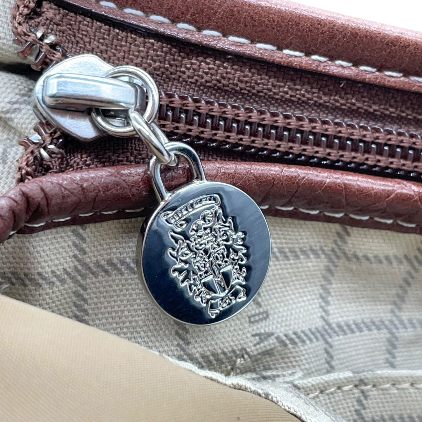 ダックス DAKS トートバッグ ナイロン×レザー ベージュ 茶色 ブラウン A4収納可 レディース メンズ兼用 S68