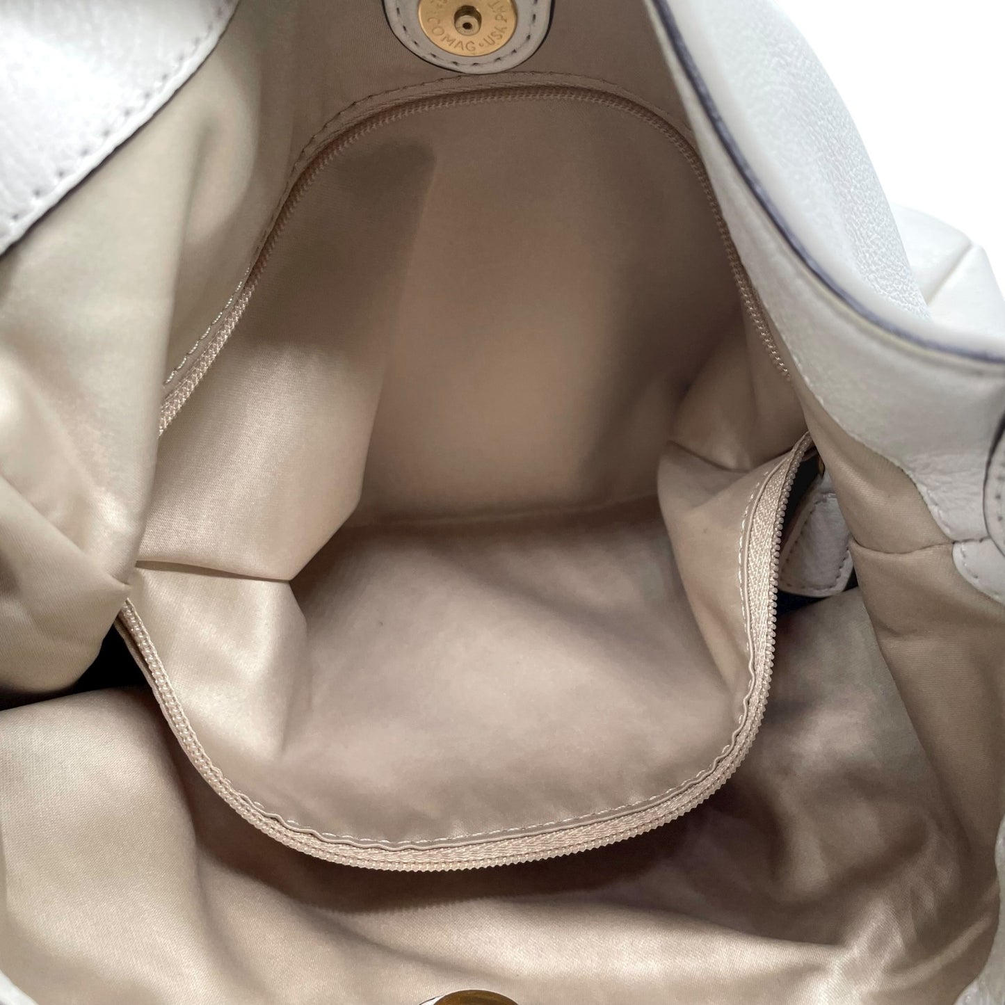 コーチ COACH ショルダーバッグ ワンショルダー レザー 白 ホワイト バックルデザイン 金金具 ゴールド金具 レディース T3