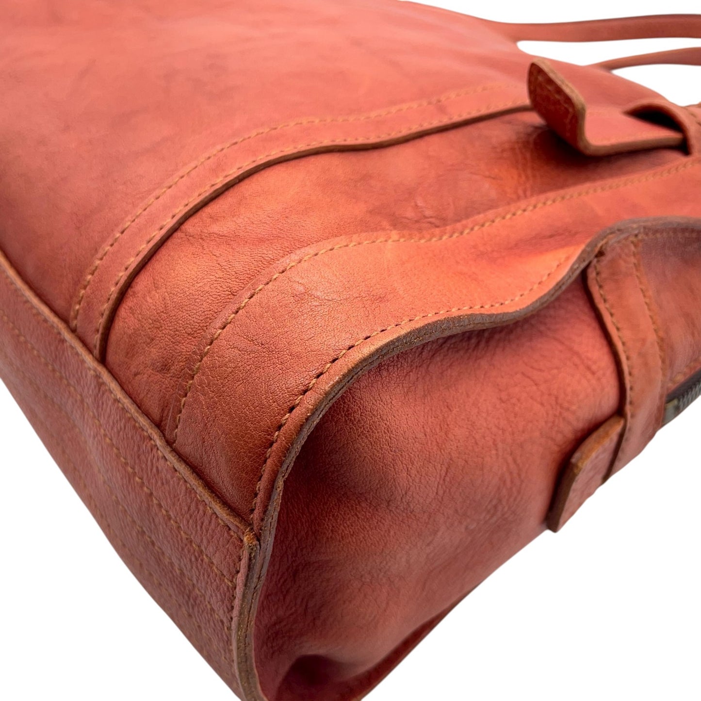 ゲンテン genten トートバッグ レザー 本革 オレンジブラウン 茶色 肩掛け ショルダー ナチュラル風味 T2