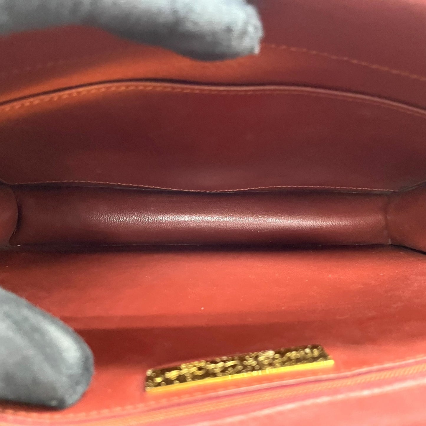 未使用級 カルティエ Cartier レザー ショルダーバッグ マストライン ボルドー ｗフラップ　ダブルフラップ ゴールド金具 ヴィンテージ フラップバッグ K11