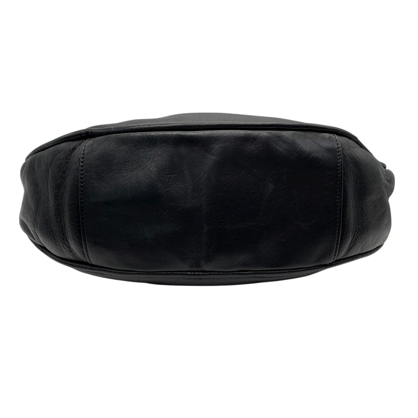 未使用級 ヴィヴィアンウエストウッド Vivienne Westwood オーブ ロゴ ハンドバッグ ワンショルダー ホーボーバッグ タッセル付き フリンジ 黒 ブラック レザー ゴールド金具 C8