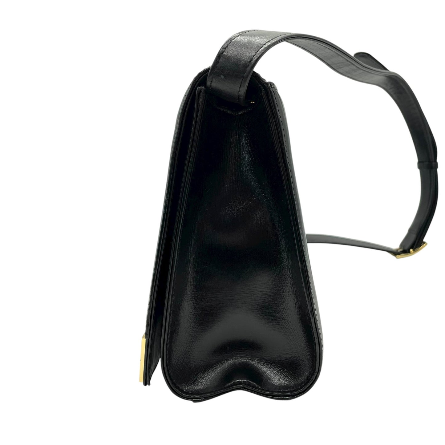 ジバンシィ GIVENCHY ジバンシー ショルダーバッグ レザー 黒 ブラック ゴールド金具 ロゴ ヴィンテージ C5